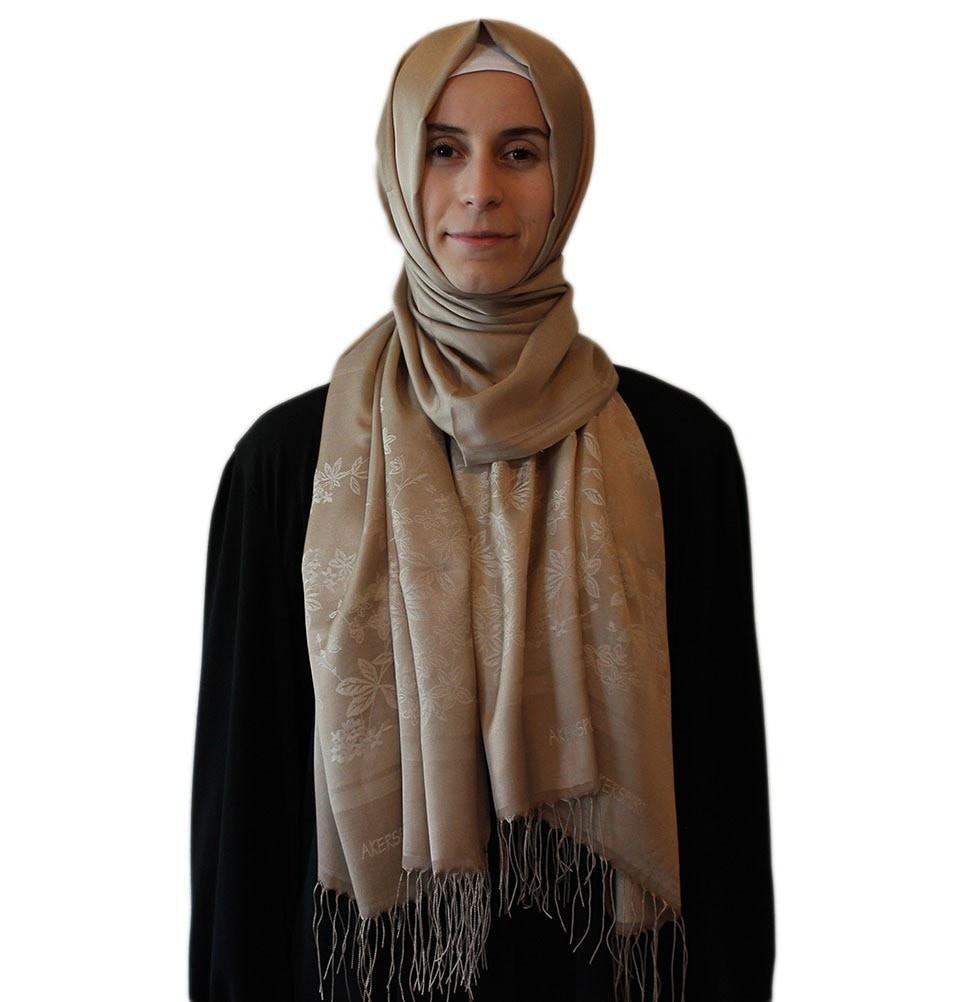 Aker Reversible Floral Jacquard Shawl Wrap - Lightweight Womens Scarf for Spring & Fall - Elegant Fashion Accessory for Office, Party & Travel - Style 1013BRL 931