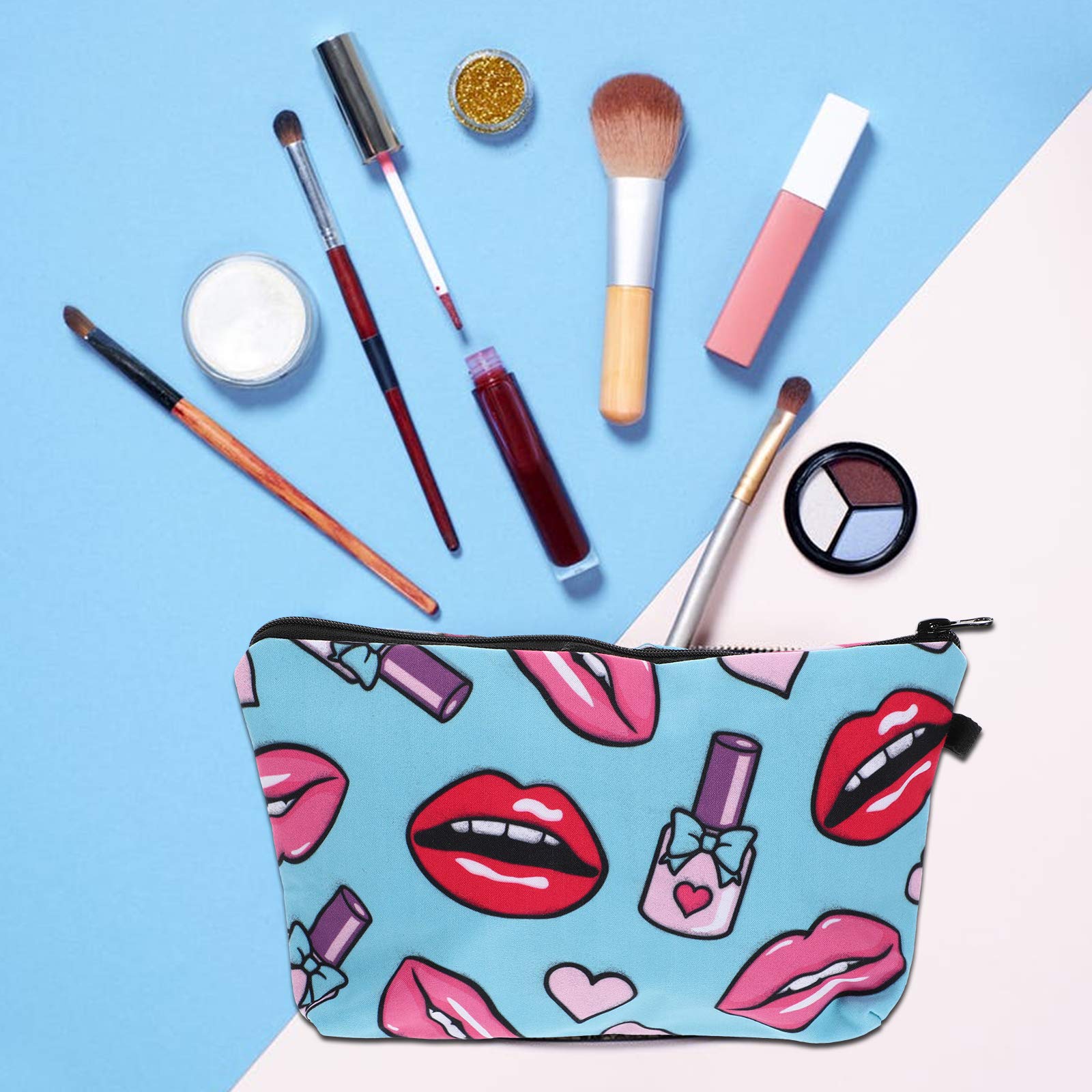 3D Printed Polyester Makeup Bag - Waterproof Cosmetic Organizer for Travel, Storage & Daily Use | Portable Lipstick & Beauty Essentials Case | Perfect for Gym, Vacation & On-the-Go Touch Ups