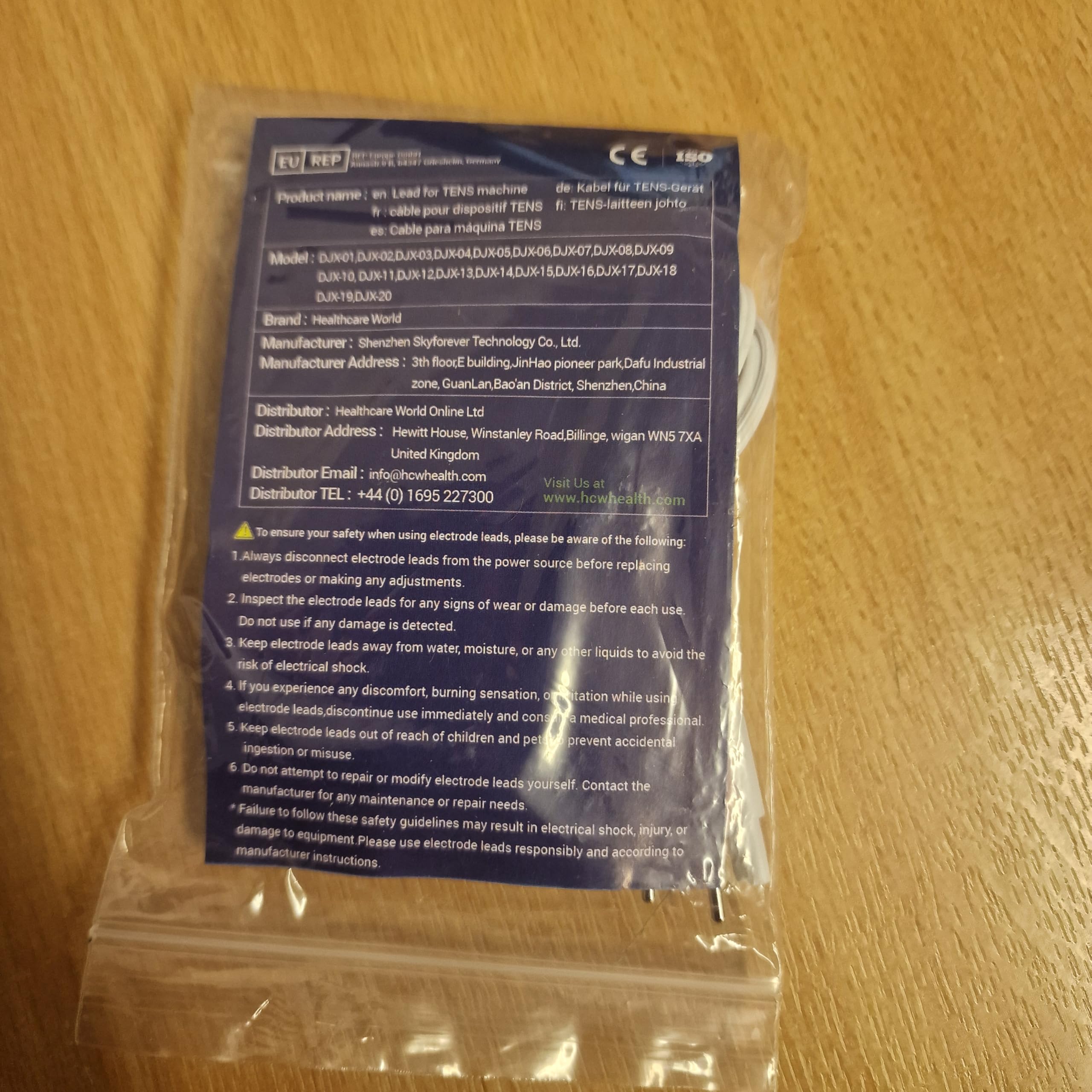Snap/Stud Tens Electrode Leads with Standard Female Plug - Compatible with TENS Units for Pain Relief Therapy - Ideal for Home & Professional Use