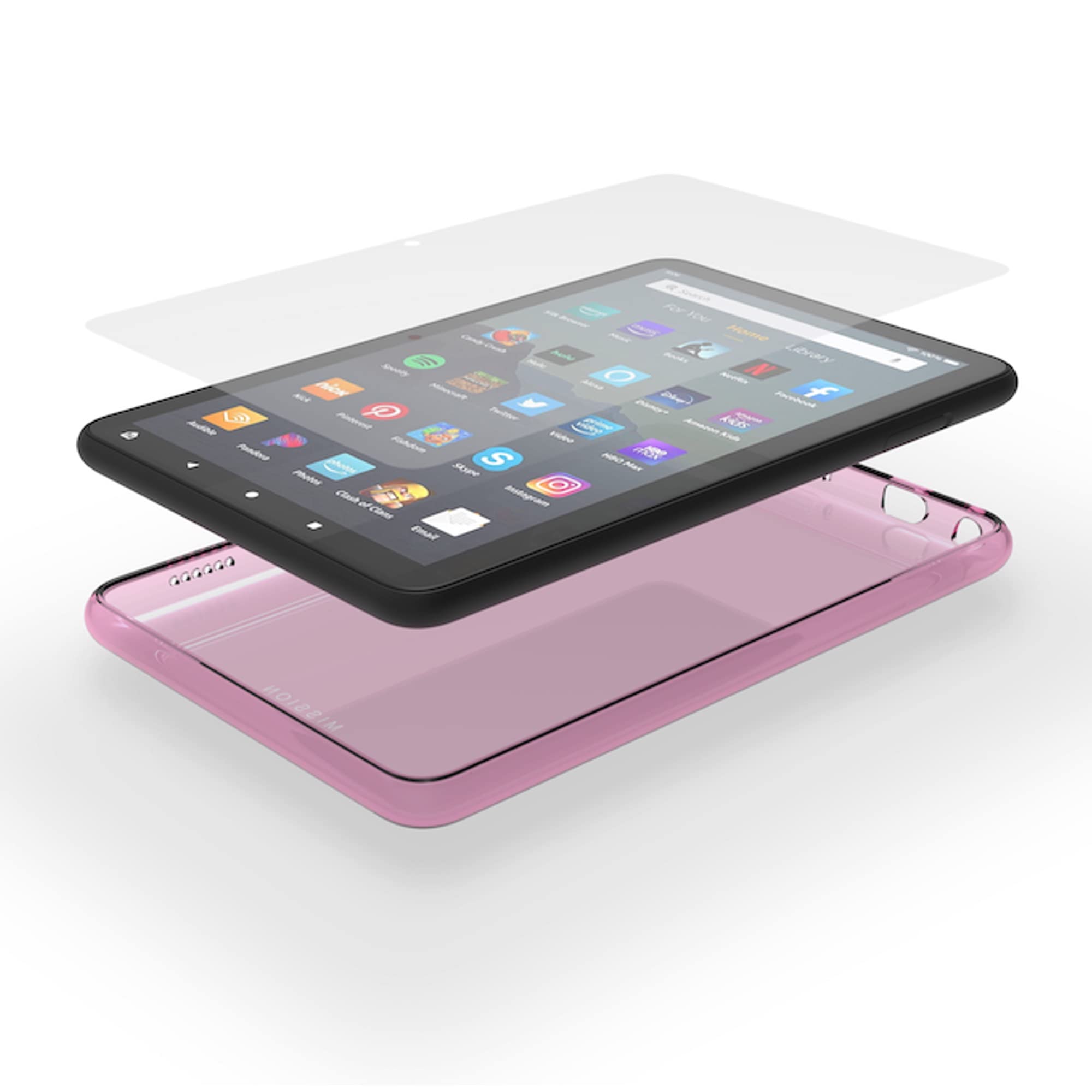 Premium Clear Case & Tempered Glass Screen Protector for Amazon Fire 7 Tablet (2022 Release) - Shockproof Protection for Kids, Home & Travel Use