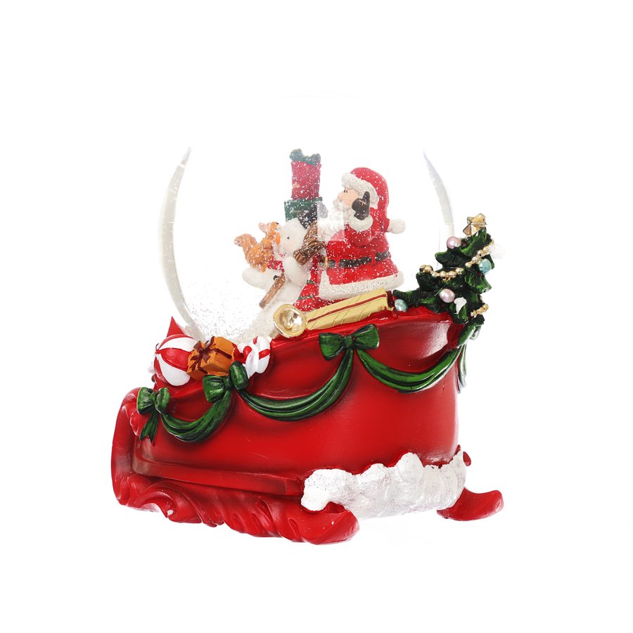 MARKS Snow Globe Music Box with Santa Claus & Snowman - 4oz (1137g) | Christmas Decoration, Holiday Gift, Home & Office Decor