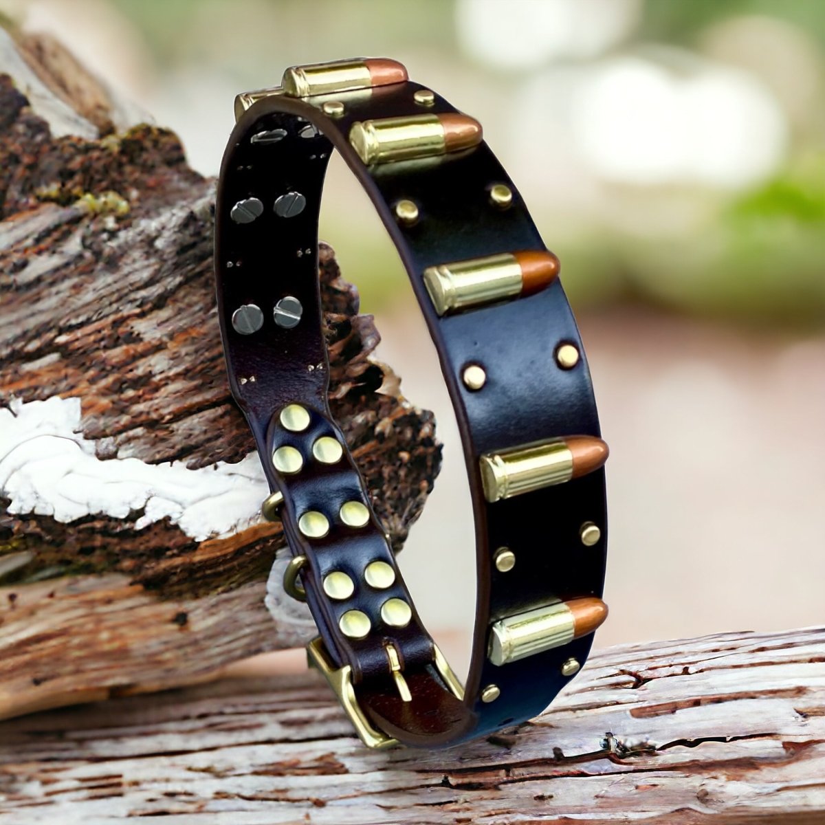 Premium Genuine Leather Dog Collar with Heavy-Duty Buckle - Durable & Stylish for Large & Medium Dogs - Perfect for Training, Walking & Outdoor Adventures