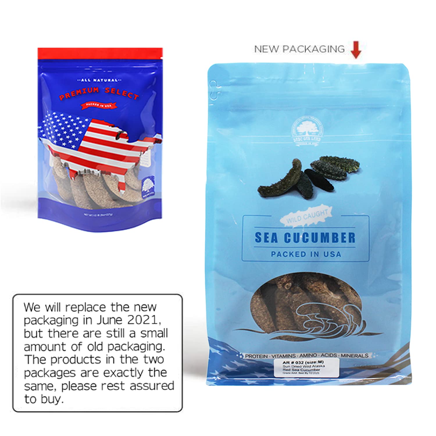 Premium Wild Alaska Red Sea Cucumber - Dried & Nutrient-Rich (8oz Bag) | Gourmet Seafood Delicacy for Soups, Stews & Chinese Banquet Dishes