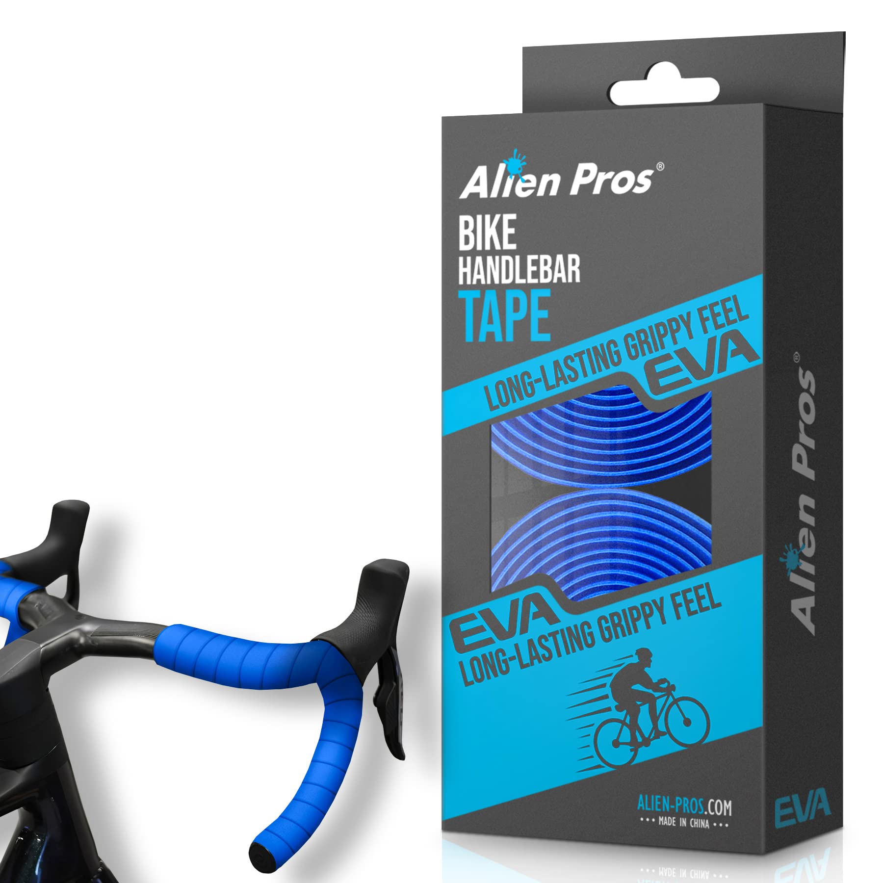 Premium EVA Bike Handlebar Tape Set of 6 - Blue Cycling Grip Wrap for Comfort & Shock Absorption | Ideal for Road Bikes, Mountain Bikes & Commuter Cycling