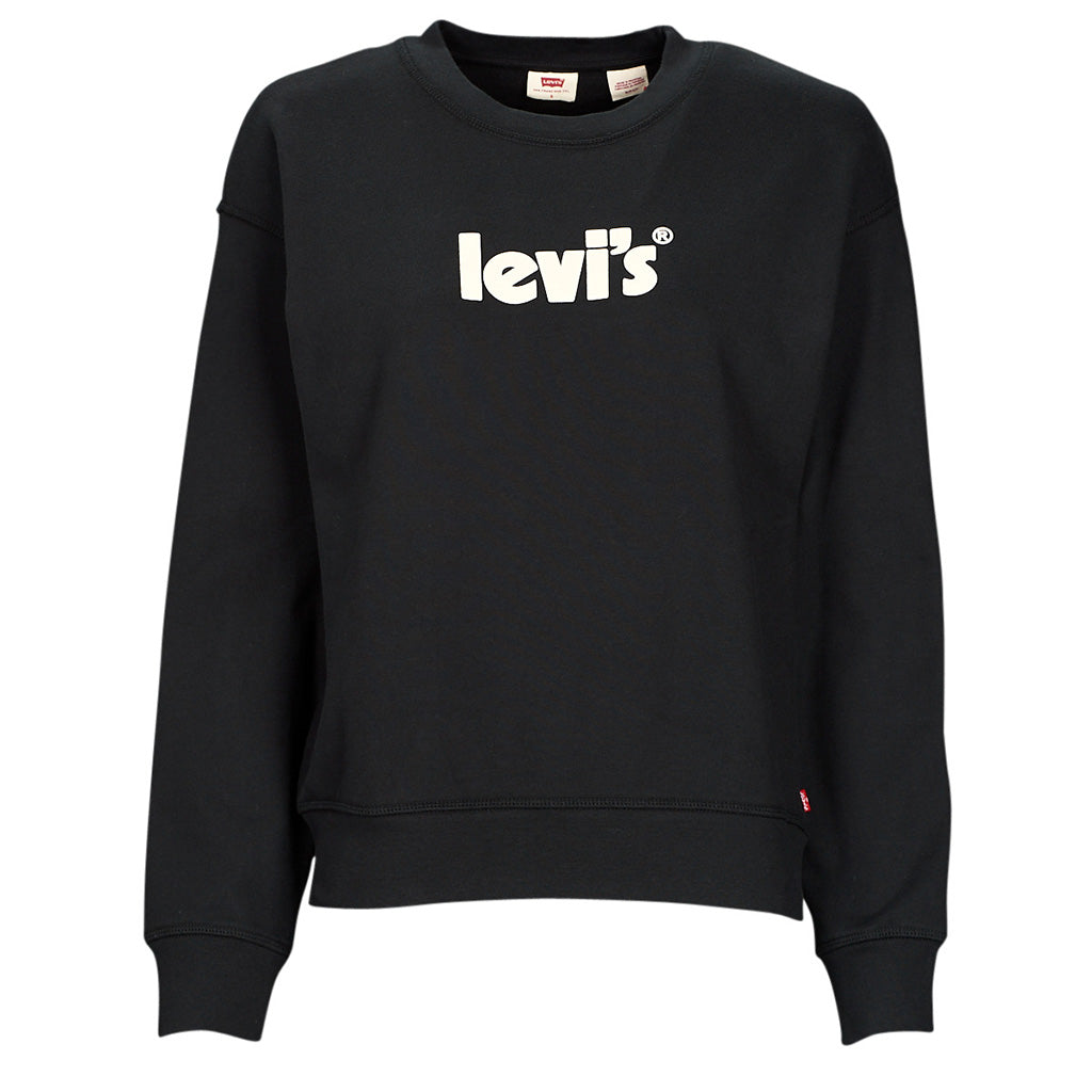 Levi's Girls' Poster Logo Sweatshirt - Soft Cotton Pullover Hoodie for Casual Wear, School & Playdates | Trendy Streetwear for Teens