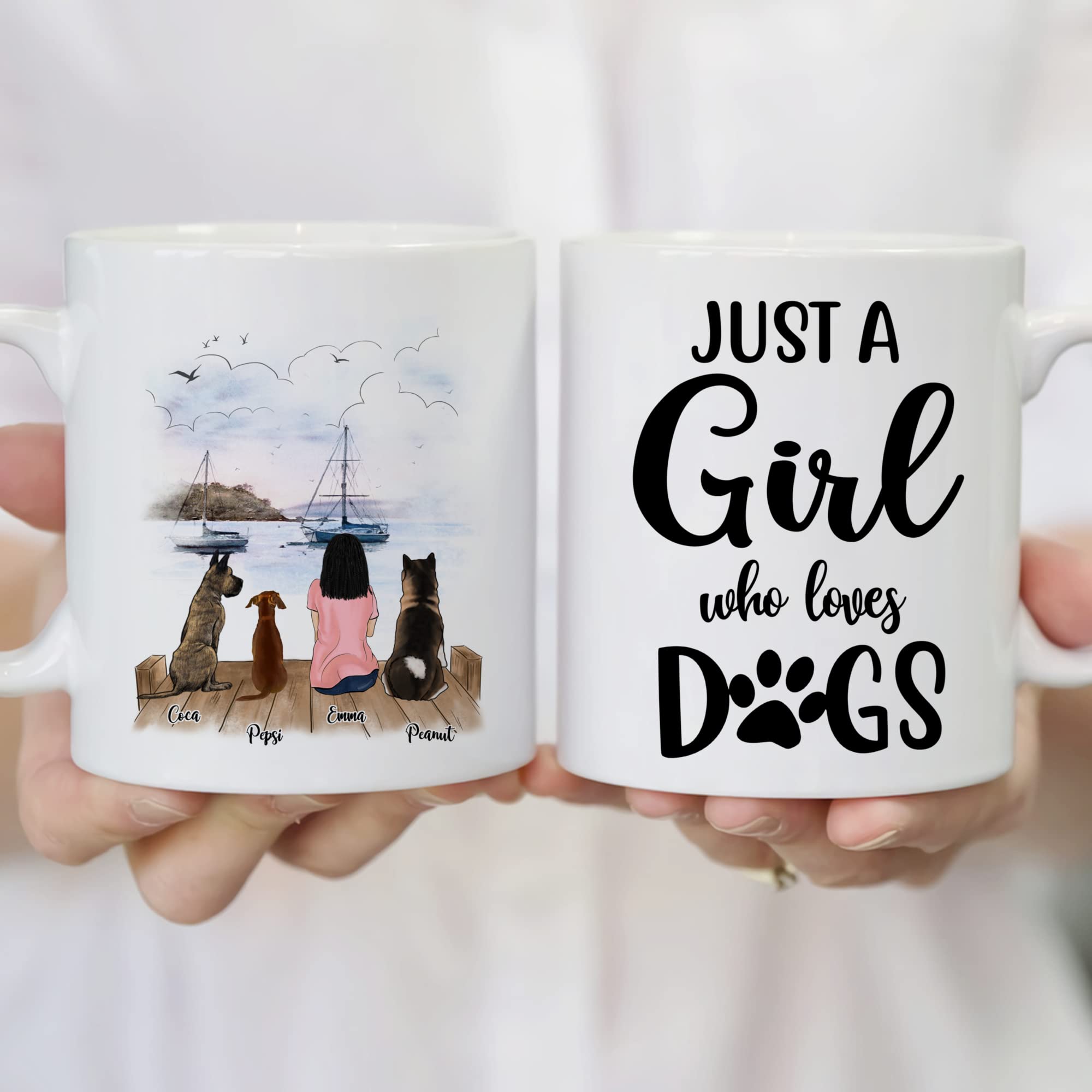 Gossby Custom Dog Mug - Personalized 3 Dogs Design - Perfect Gift for Dog Lovers & Pet Parents - Coffee Cup for Dog Moms - Great for Home, Office & Gifts