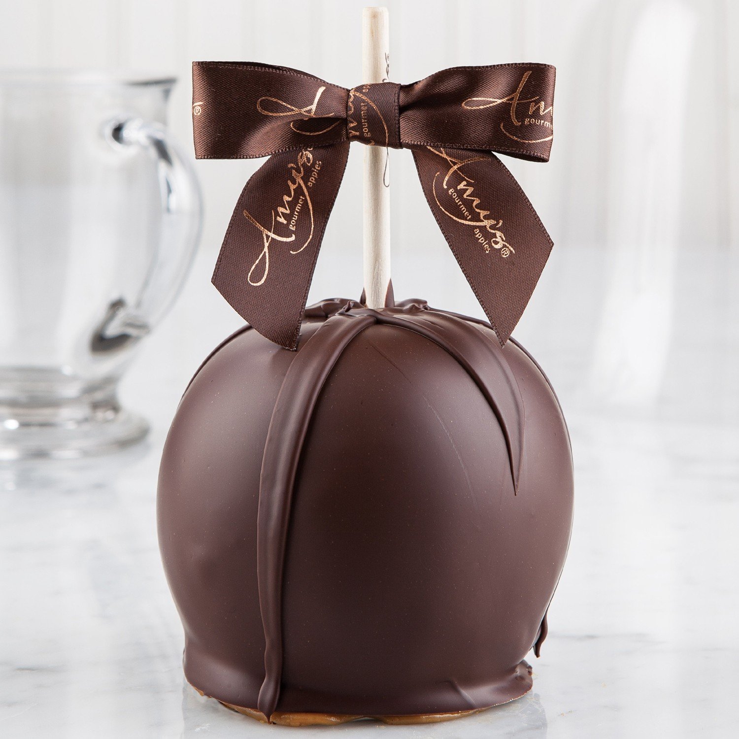 Premium Caramel Apple with Dark Belgian Chocolate - Gourmet Gift for Holidays, Parties & Special Occasions