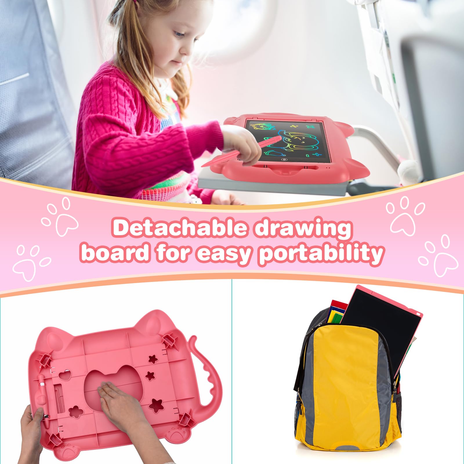EooCoo 12 Inch LCD Writing Tablet for Kids Ages 3-8 - Electronic Drawing Pad, Easter Basket Stuffers, Travel Essential & Educational Gift for Girls & Boys - Perfect for Home, School & Road Trips