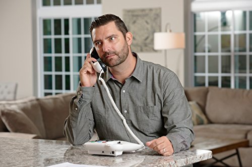 CL100 Big Button Corded Phone for Seniors & Hearing Impaired - 30dB Amplified Landline Telephone with Visual Ringer & Large Buttons - Easy-to-Use Home Phone for Elderly with Hearing Loss | Perfect for Bedroom, Living Room & Home Office Use