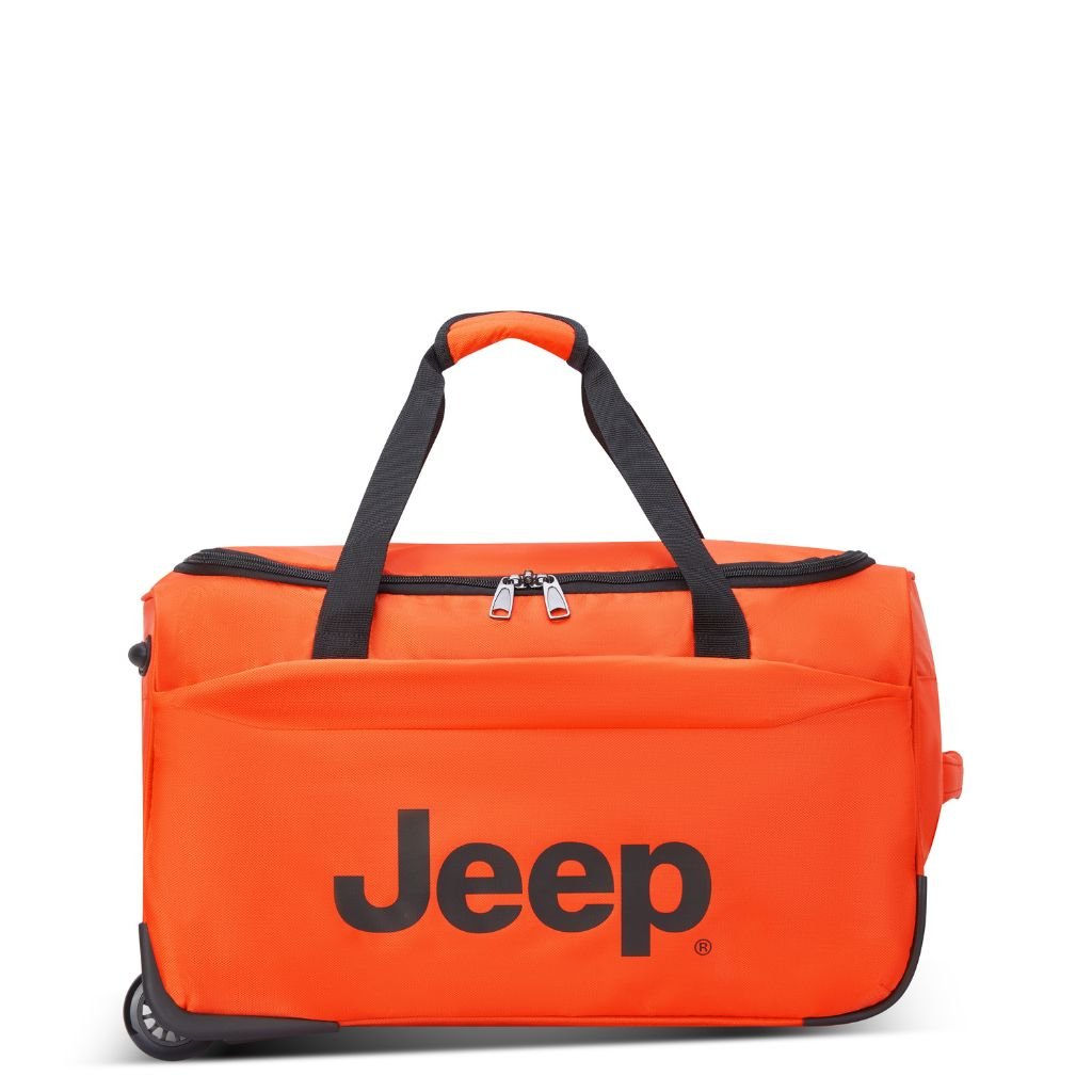 Jeep 55cm Duel Wheel Lightweight Duffle Bag - Orange Waterproof Travel Gym Bag for Men & Women | Perfect for Camping, Sports, Gym & Weekend Getaways