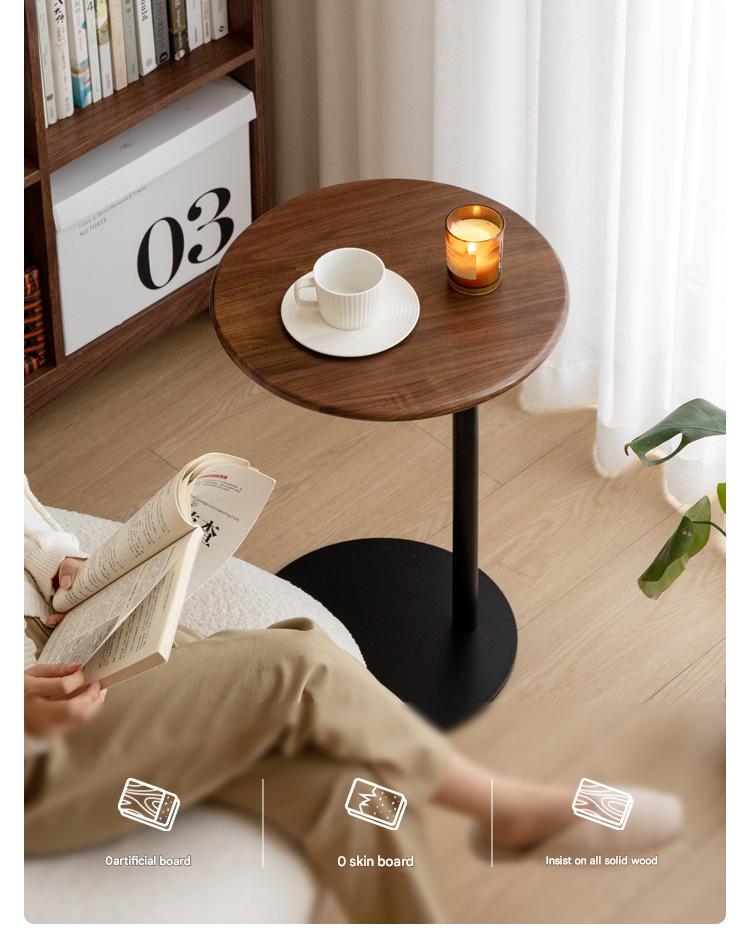 Premium Black Walnut Solid Wood Side Table - Handcrafted Nightstand with Natural Wood Grain - Perfect for Bedroom, Living Room & Office Decor