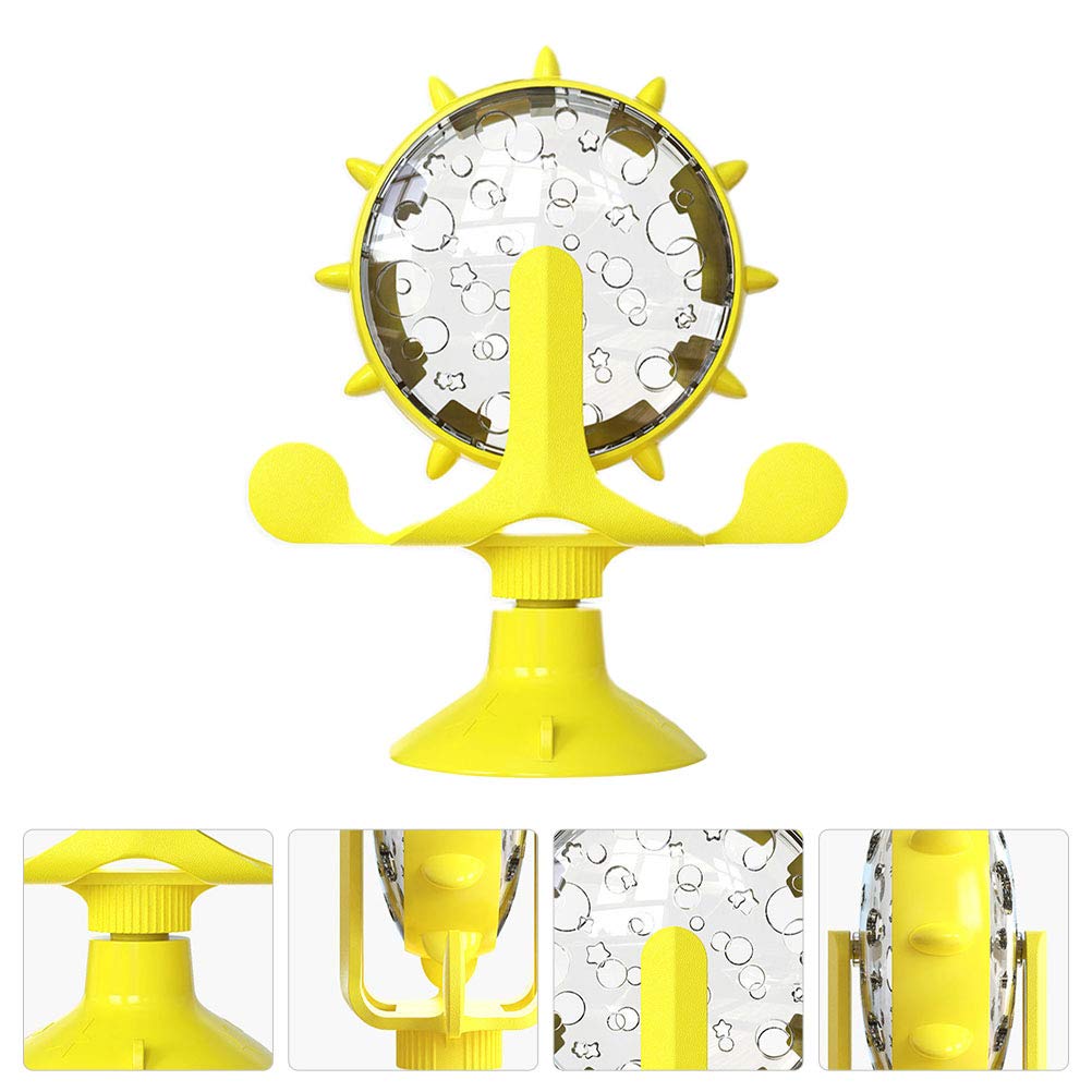 1pc Slow Feeder Cat & Dog Interactive Food Dispenser Toy - Windmill Design ABS Rotating Puzzle Feeder for Small Pets - Perfect for Mealtime Enrichment and Preventing Fast Eating in Kittens & Puppies