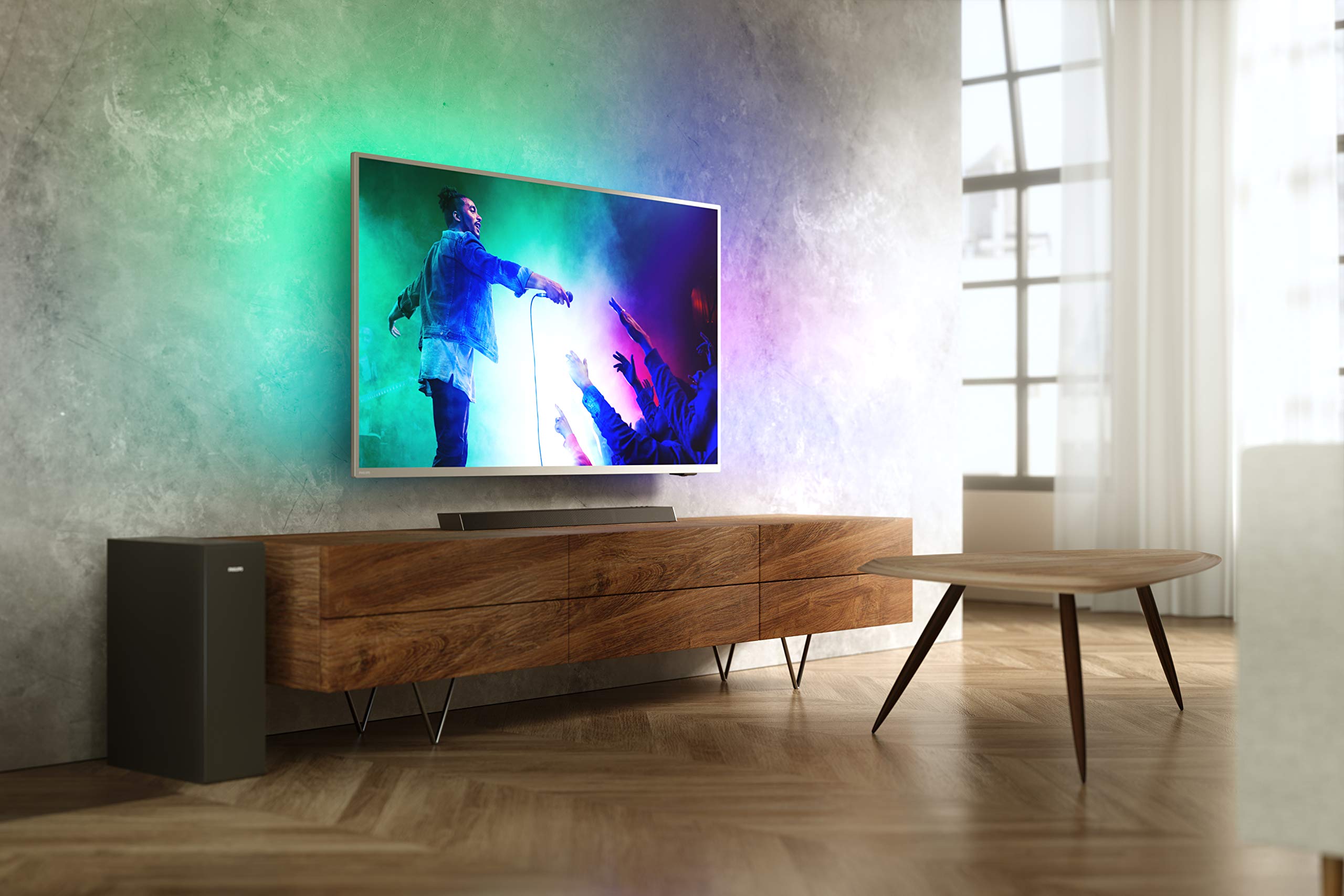 Philips Audio B6305/10 2.1 Channel TV Soundbar with Wireless Subwoofer - 240W RMS, Dolby Audio, HDMI ARC, Bluetooth - Ultra-Slim Sound Bar for Home Theater & Gaming - Includes Remote & Wall Mount Bracket