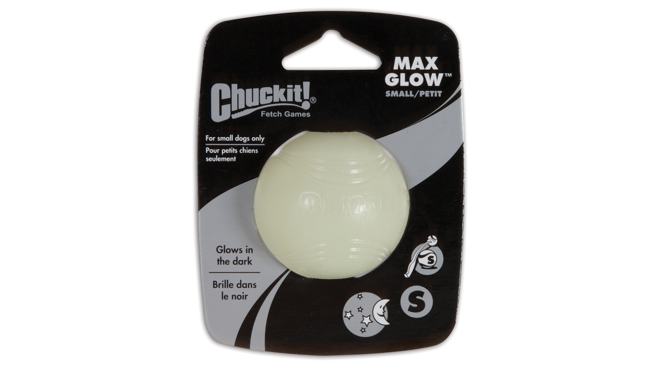 ChuckIt! Max Glow Ball Small - Glow in The Dark Dog Toy for Night Fetch, Training & Outdoor Play - Durable, High-Visibility Pet Ball for Small to Medium Dogs