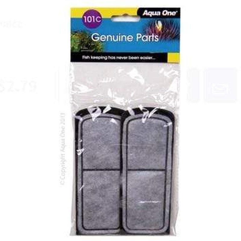 Aqua One Carbon Cartridge 2pk 101c NanoPlas 7 25101c - Premium Water Filter Replacement for Aquariums & Fish Tanks - Improves Water Clarity & Removes Impurities