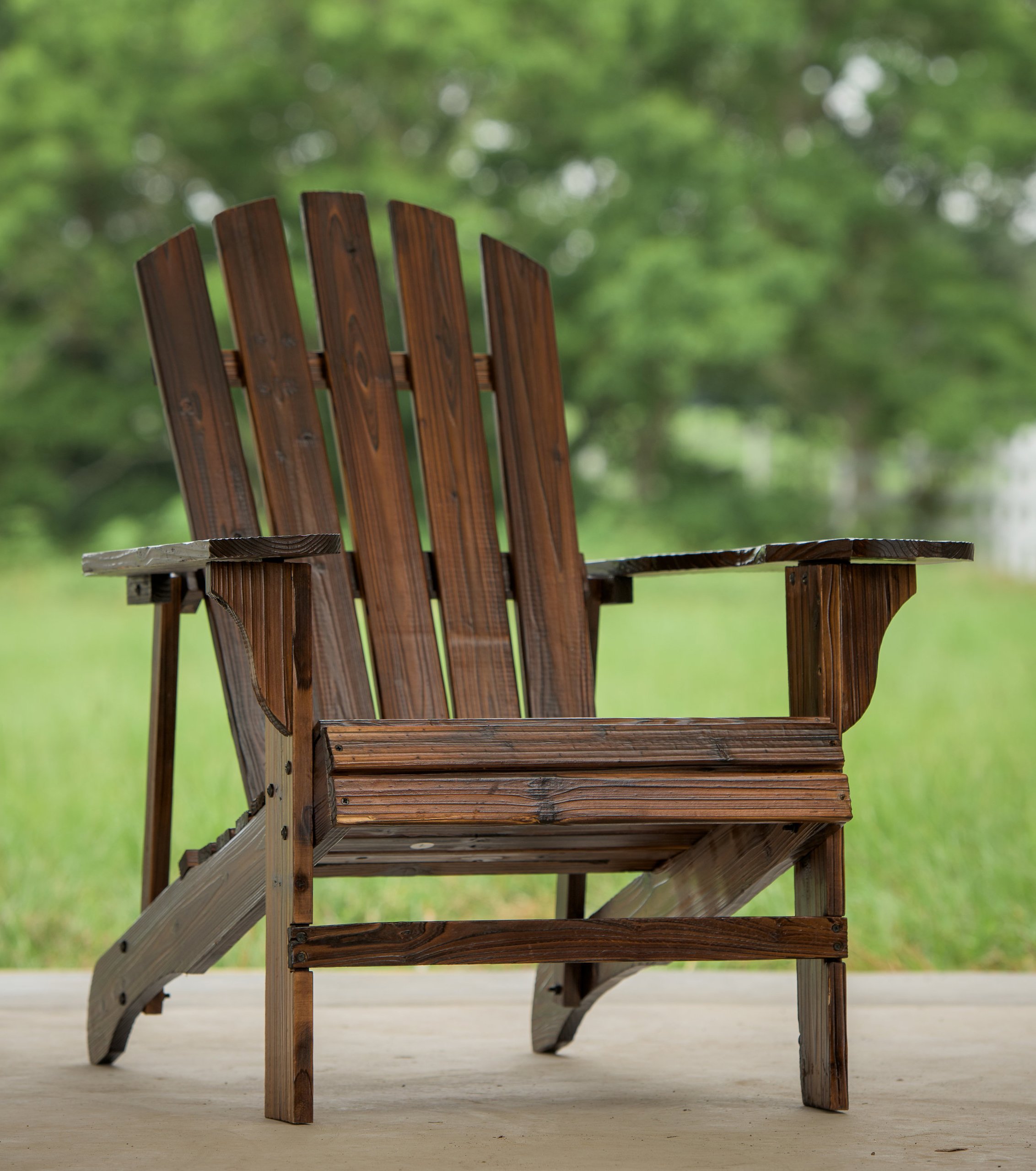 Premium Leigh Country Char-Log Adirondack Chair - Heavy Duty Solid Wood Outdoor Furniture for Patio, Garden, Poolside & Backyard Relaxation
