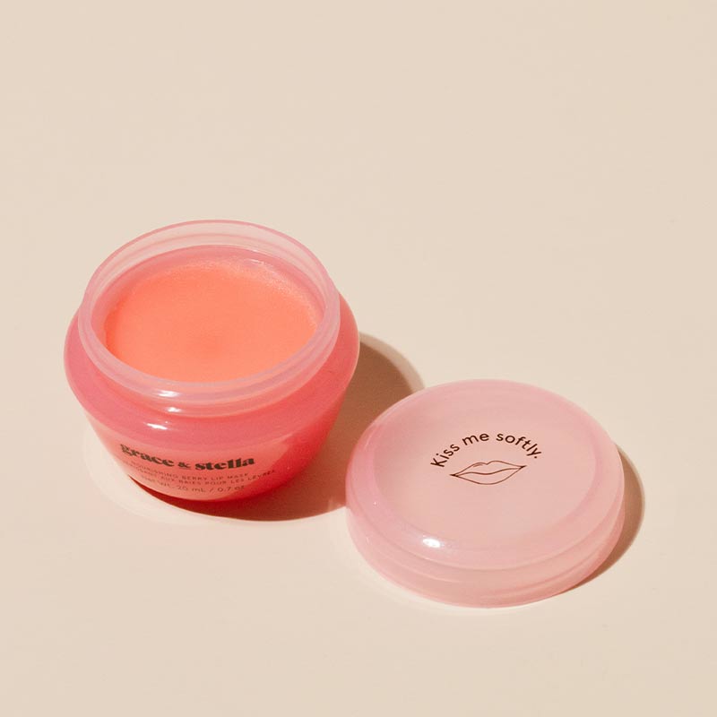 Grace & Stella Nourishing Berry Lip Mask - Hydrating Overnight Treatment for Dry, Chapped Lips | Perfect for Nighttime Skincare Routine & Winter Lip Care
