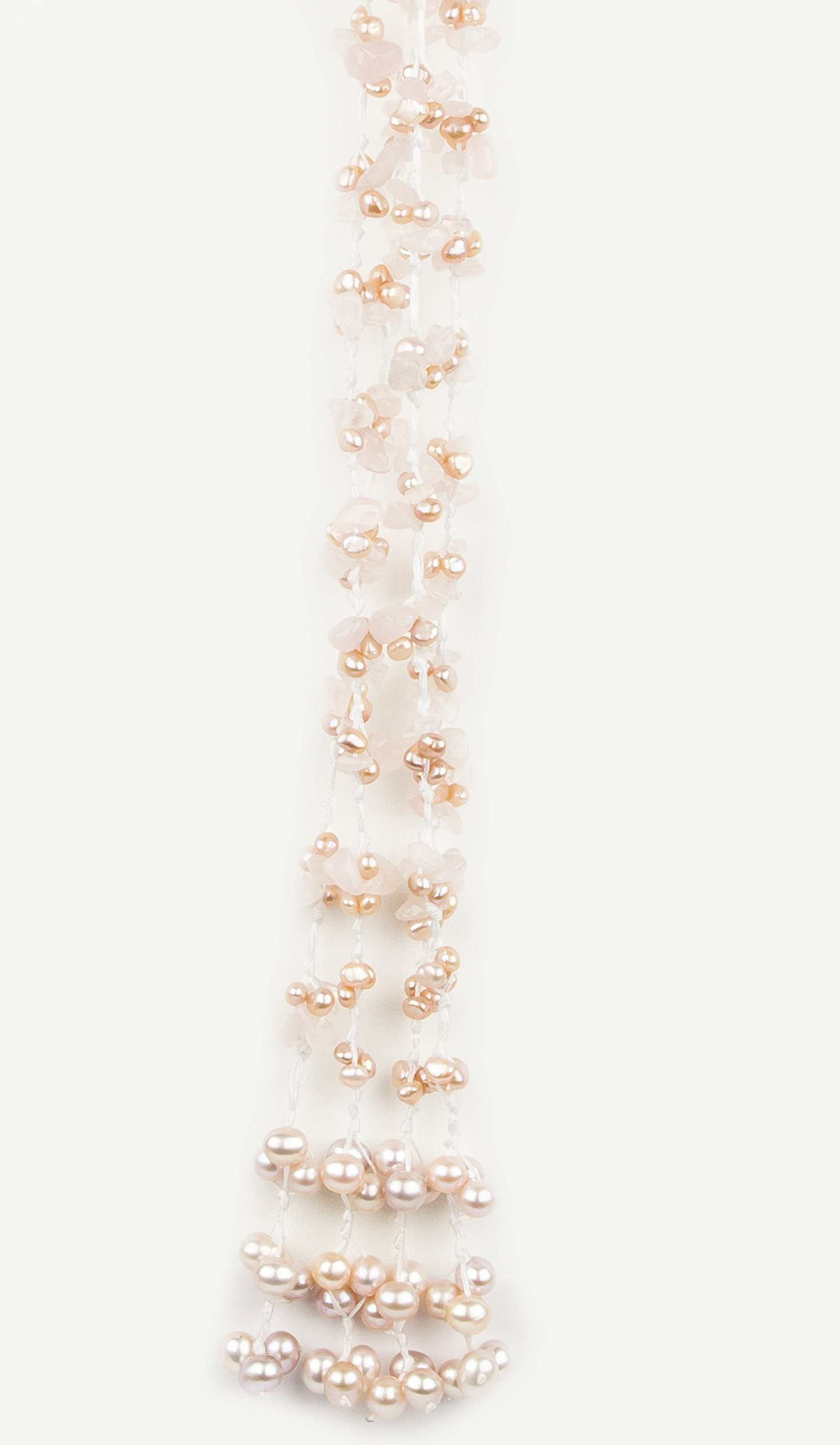 HinsonGayle 2-Strand Gemstone & Genuine Freshwater Pearl Lariat Necklace - 8 Color Options for Women, Elegant Layered Jewelry Gift for Birthday, Anniversary & Special Occasions
