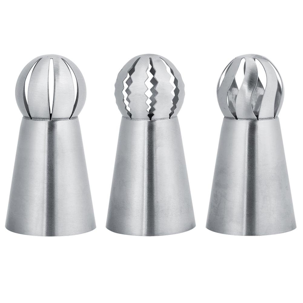 Yencoly 3Pcs Cake Decorating Tips Set - Russian Flower Icing Nozzles for Professional Baking, Cupcake Decorating & Pastry Piping | Perfect for Wedding Cakes, Birthday Desserts & DIY Cookie Decorating