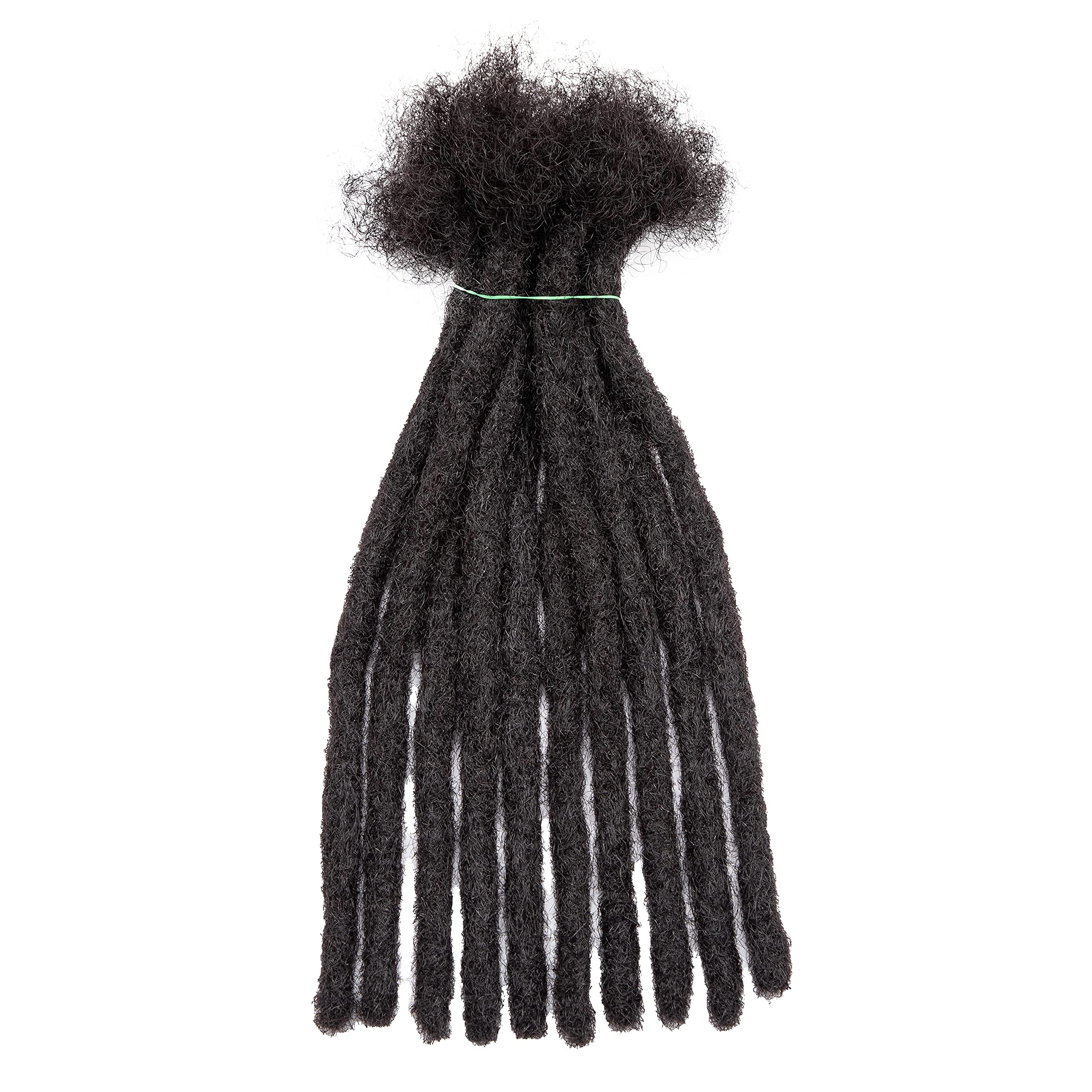 100% Real Human Hair Dreadlock Extensions - 0.8-1cm Width Permanent Loc Extensions (12 inch, 30 Strands) for Natural Hairstyles & Protective Styling