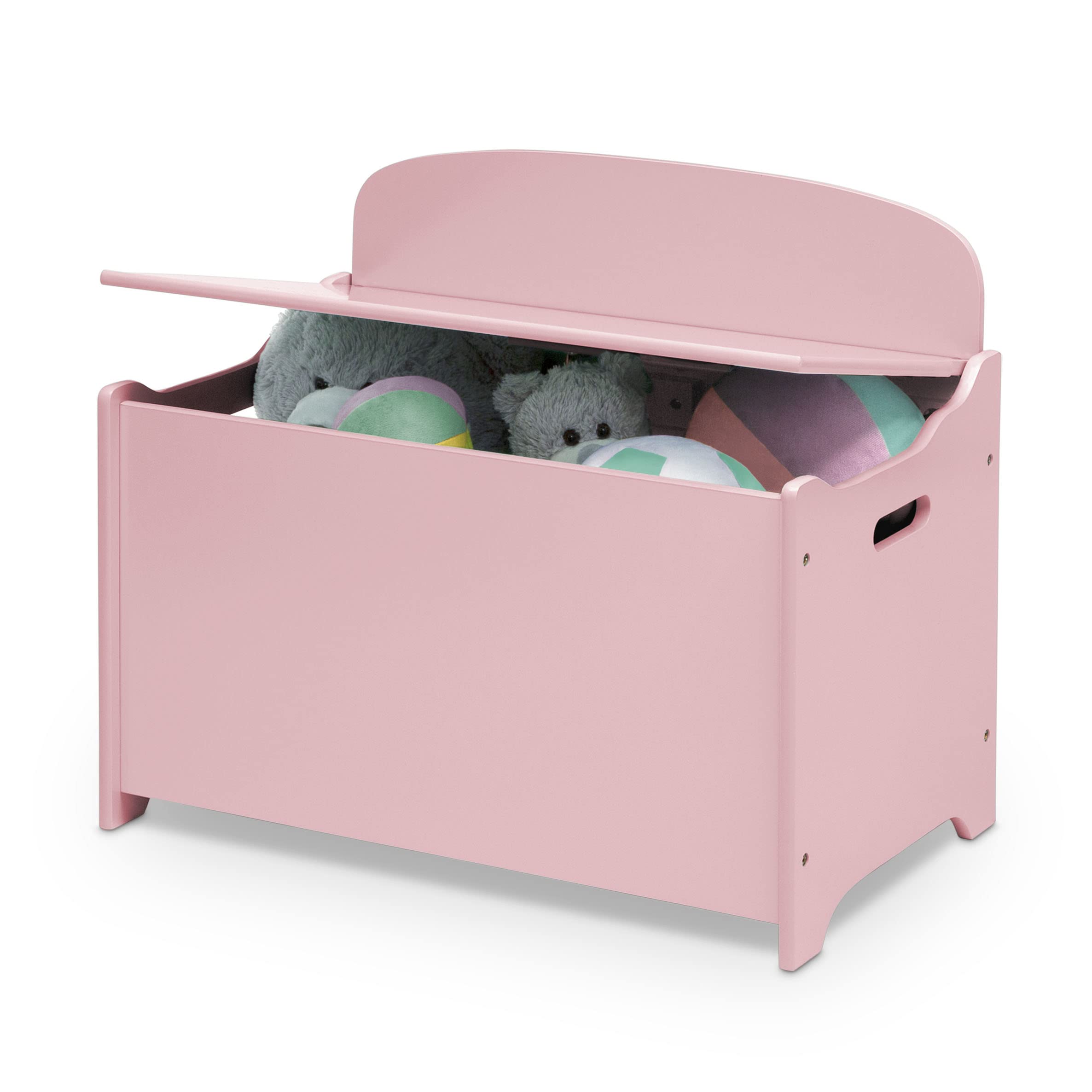 Delta Children MySize Deluxe Toy Storage Box with Lid - Dusty Rose Pink | Organize Kids' Room, Nursery, Playroom Toys & Books | Durable Wooden Toy Chest for Boys & Girls
