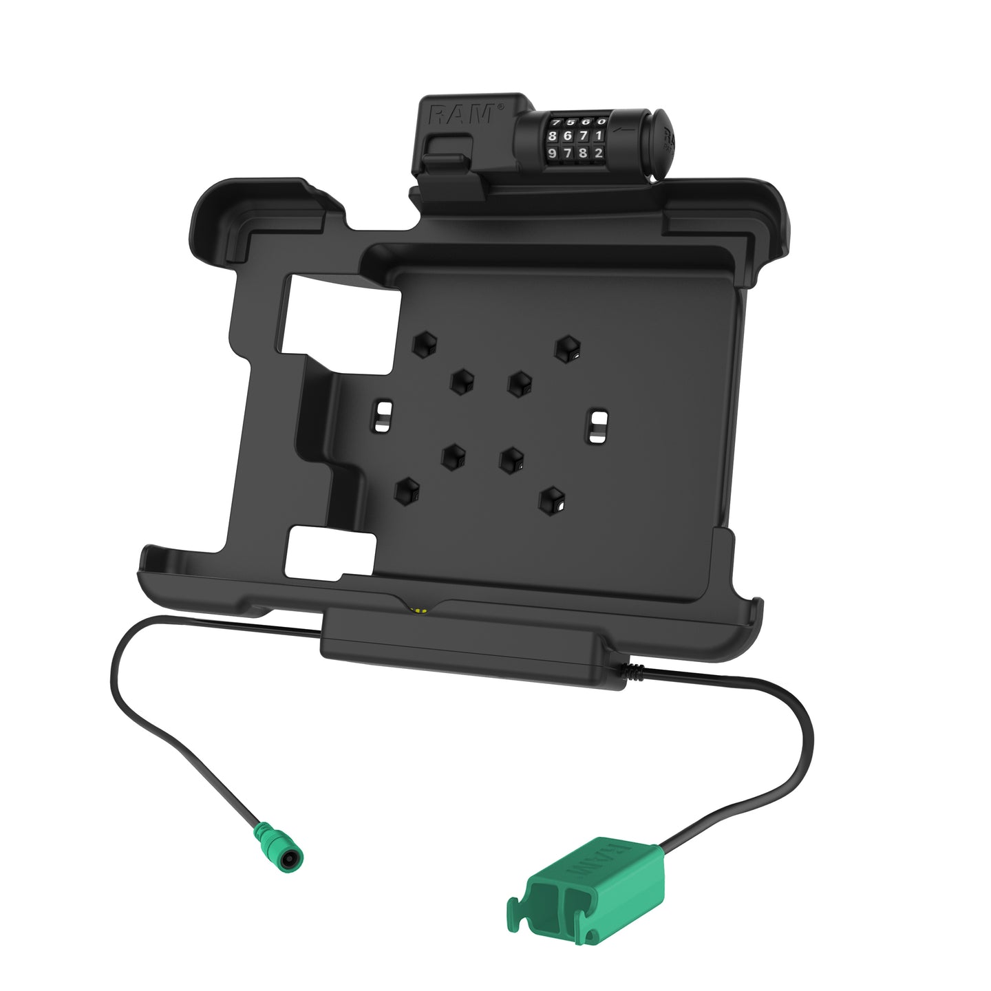 GDS® Secure Combo Locking Power & Dual USB Dock for Zebra XSLATE L10 (RAM HOL ZE15PD2CLU) - Ideal for Warehouse, Retail & Industrial Tablet Charging Stations