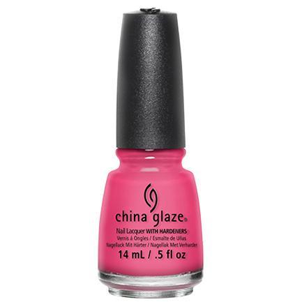 China Glaze Shocking Pink Nail Polish - 0.5 oz / 14.7ml - Neon Pink Nail Lacquer #70293 - Perfect for Summer Nails, Parties & Pedicures