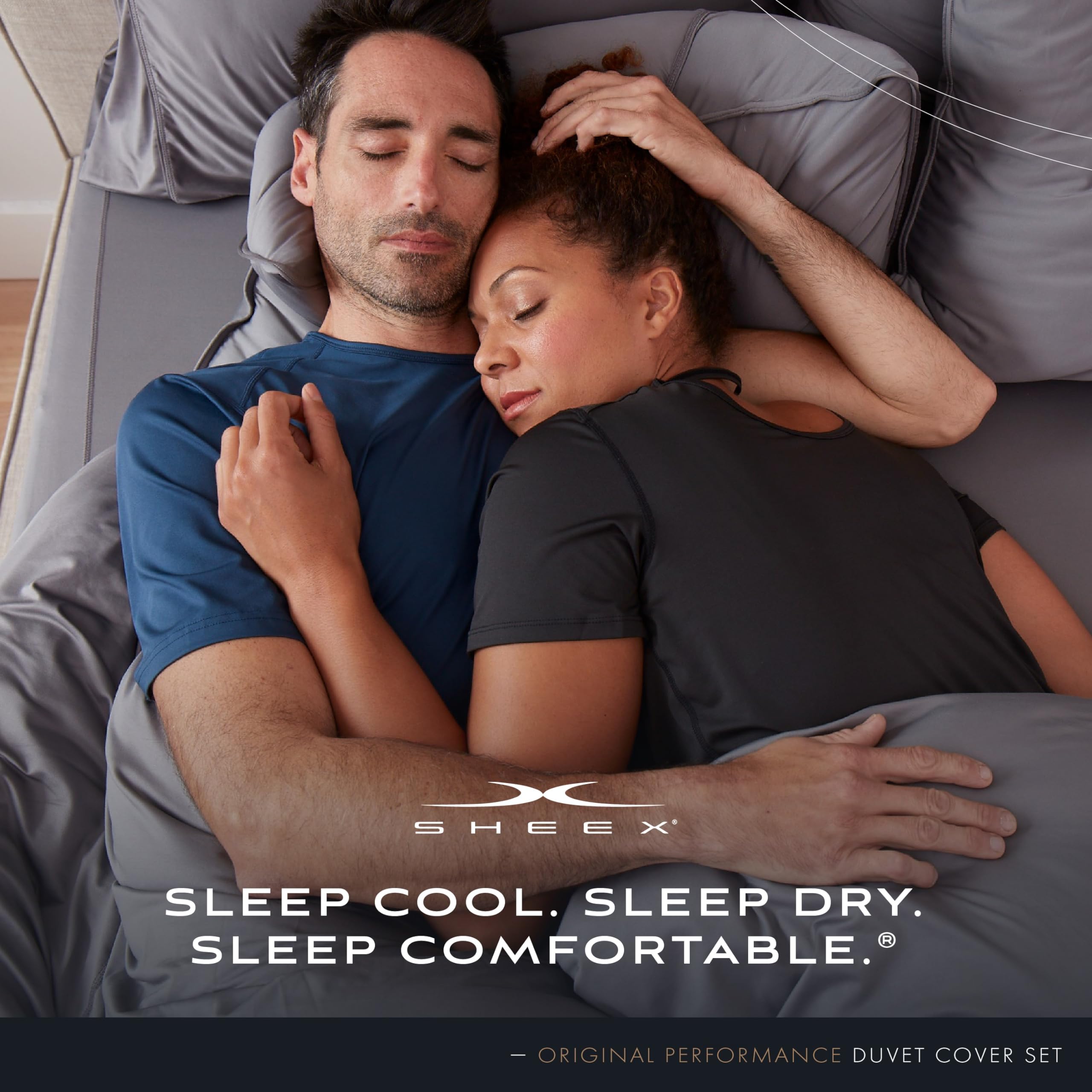 SHEEX Cooling Duvet Cover Set - Full/Queen with Pillow Shams for Bedroom Comfort