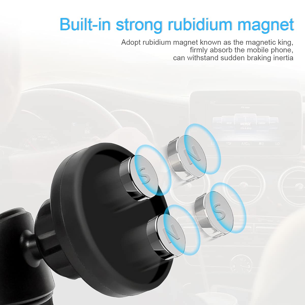 360° Rotatable Car Magnetic Phone Holder for Air Vent - Compatible with iPhone, Samsung - Perfect for Driving & Navigation