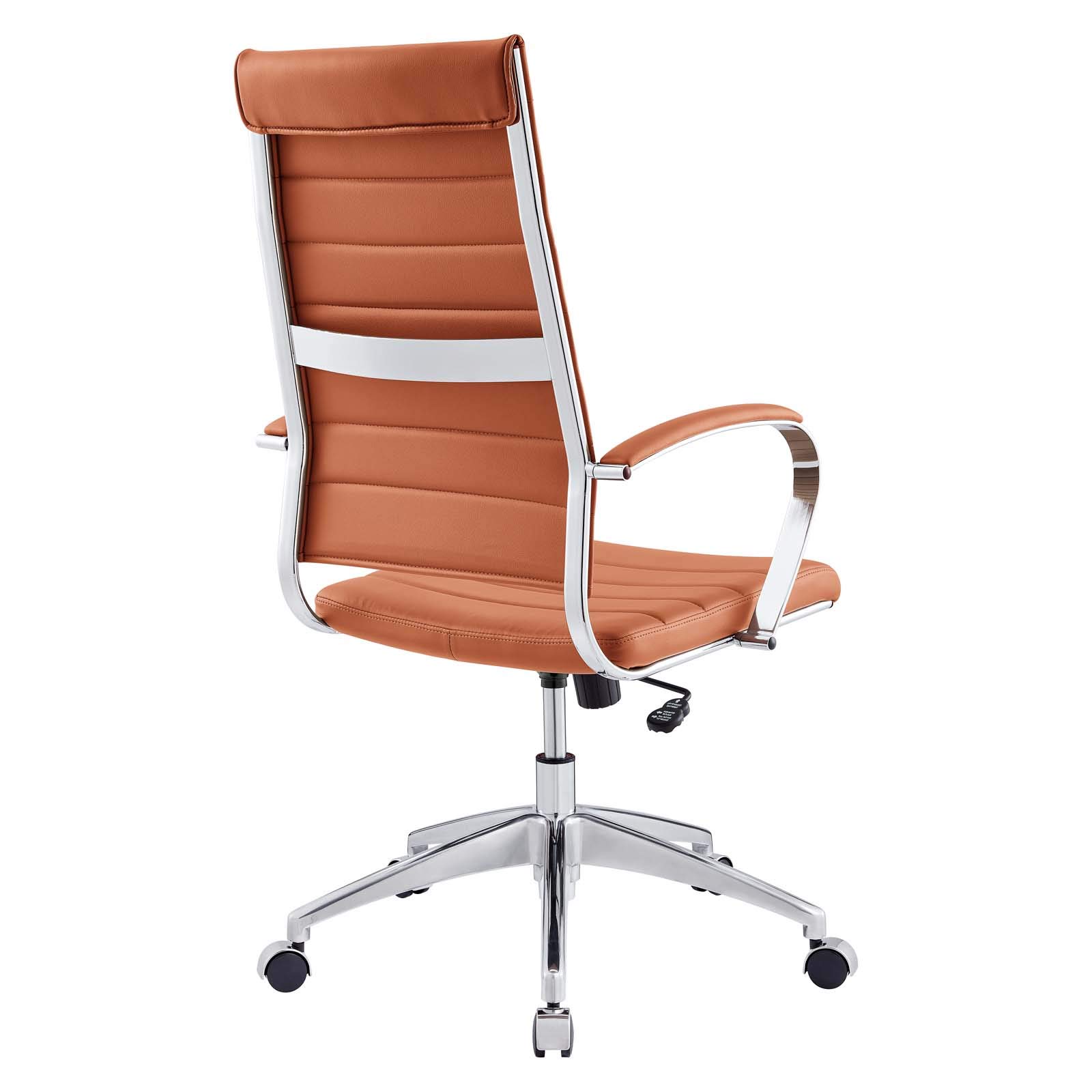 Modway Jive Ribbed High Back Executive Swivel Office Chair with Arms - Ergonomic Desk Chair for Home & Office, Adjustable Height & Tilt, Comfortable Terracotta Fabric - Perfect for Long Work Hours, Gaming, and Study Sessions