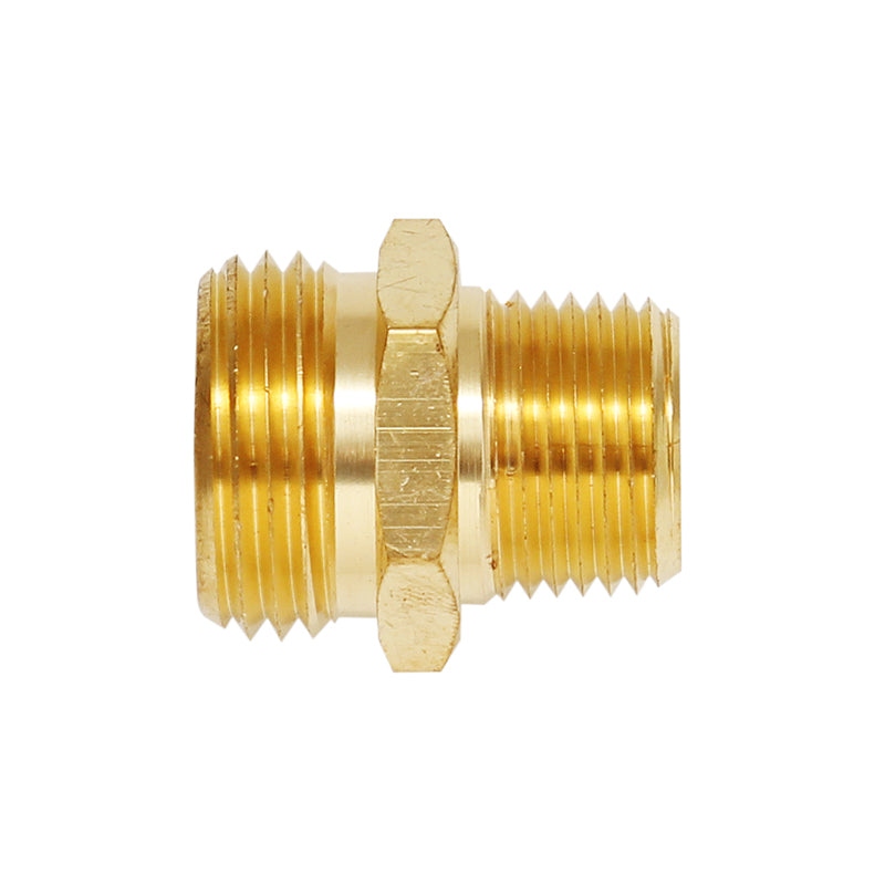 3/4 Inch Male GHT to 1/2 Inch Male NPT Brass Adapter Fitting - Perfect for Garden Hose, Irrigation Systems & Plumbing Connections