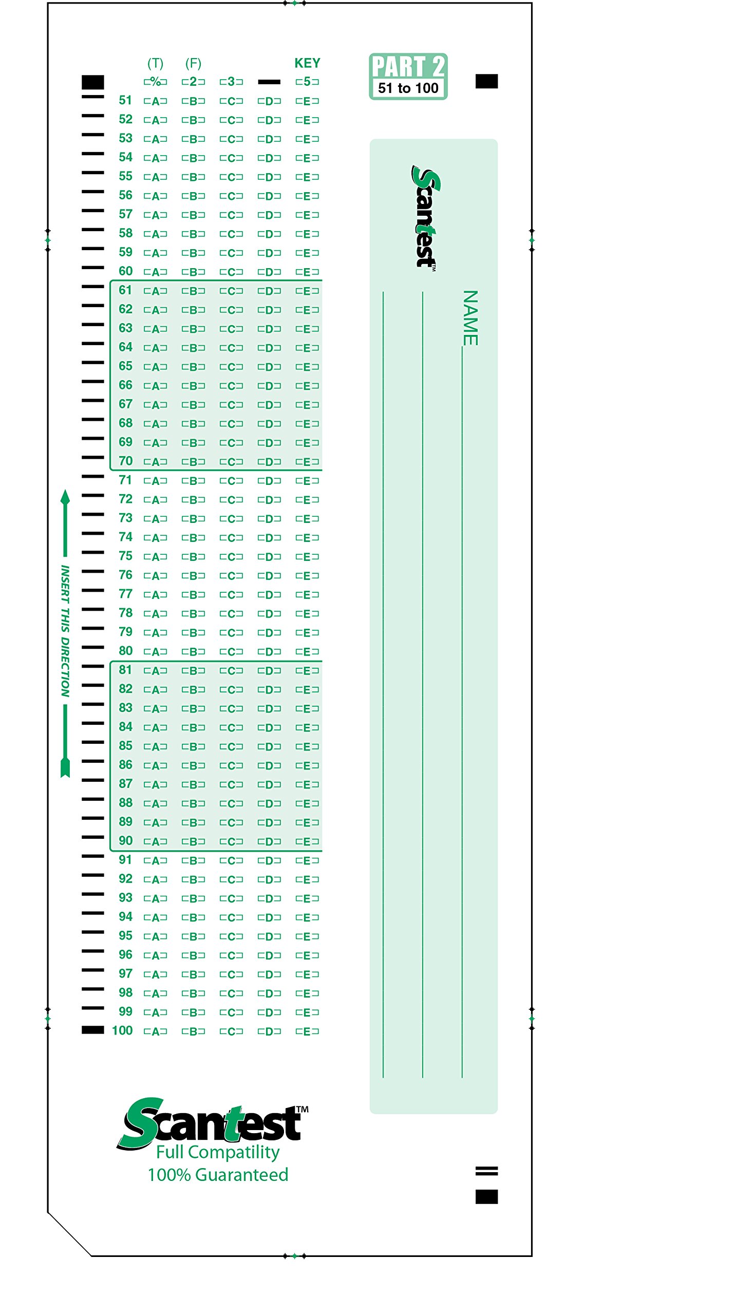 1000 Sheets 882-E Compatible Exam Testing Forms - Standardized Test Answer Sheets for Teachers & Schools - Perfect for Scantron Machine Grading & Classroom Assessments