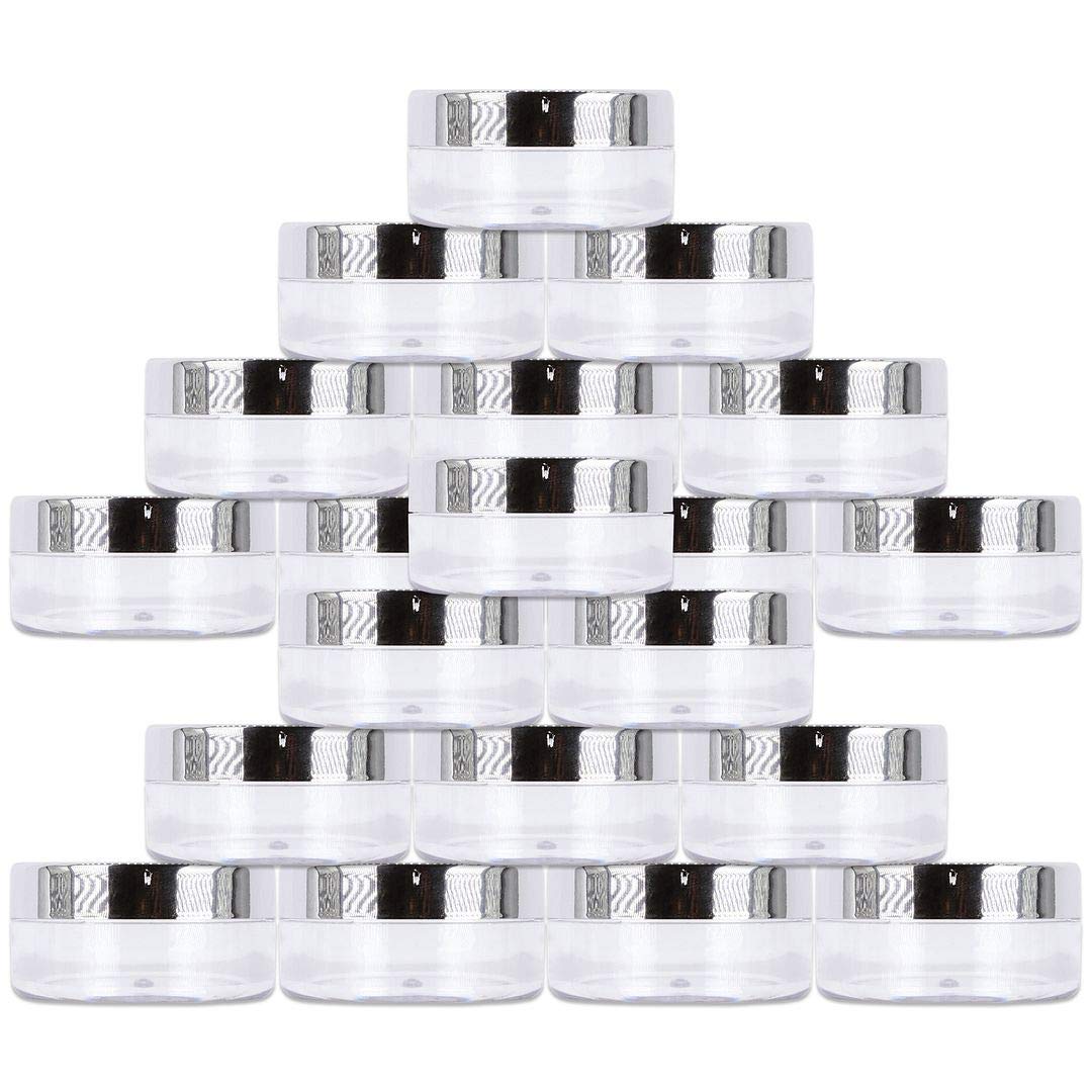 Beauticom 10ml (0.35oz) Clear Plastic Jars with Silver Lids - Leakproof Cosmetic Containers for Lotion, Cream & Ointment Storage (1000-Pack) - Ideal for DIY Beauty Products, Travel Toiletries & Small Craft Organizers