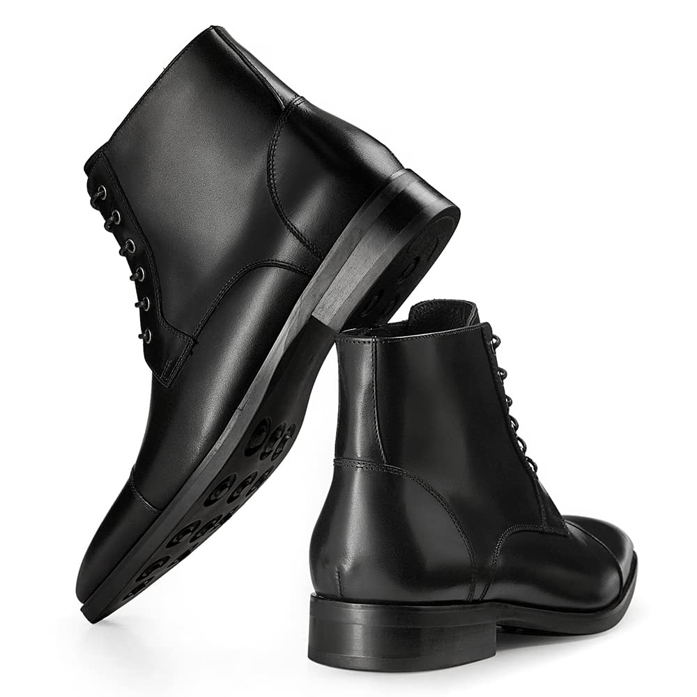 GIFENNSE Men's Dress Boots - Formal Chelsea Boots for Men | Waterproof Leather Ankle Boots for Business, Office & Wedding Occasions
