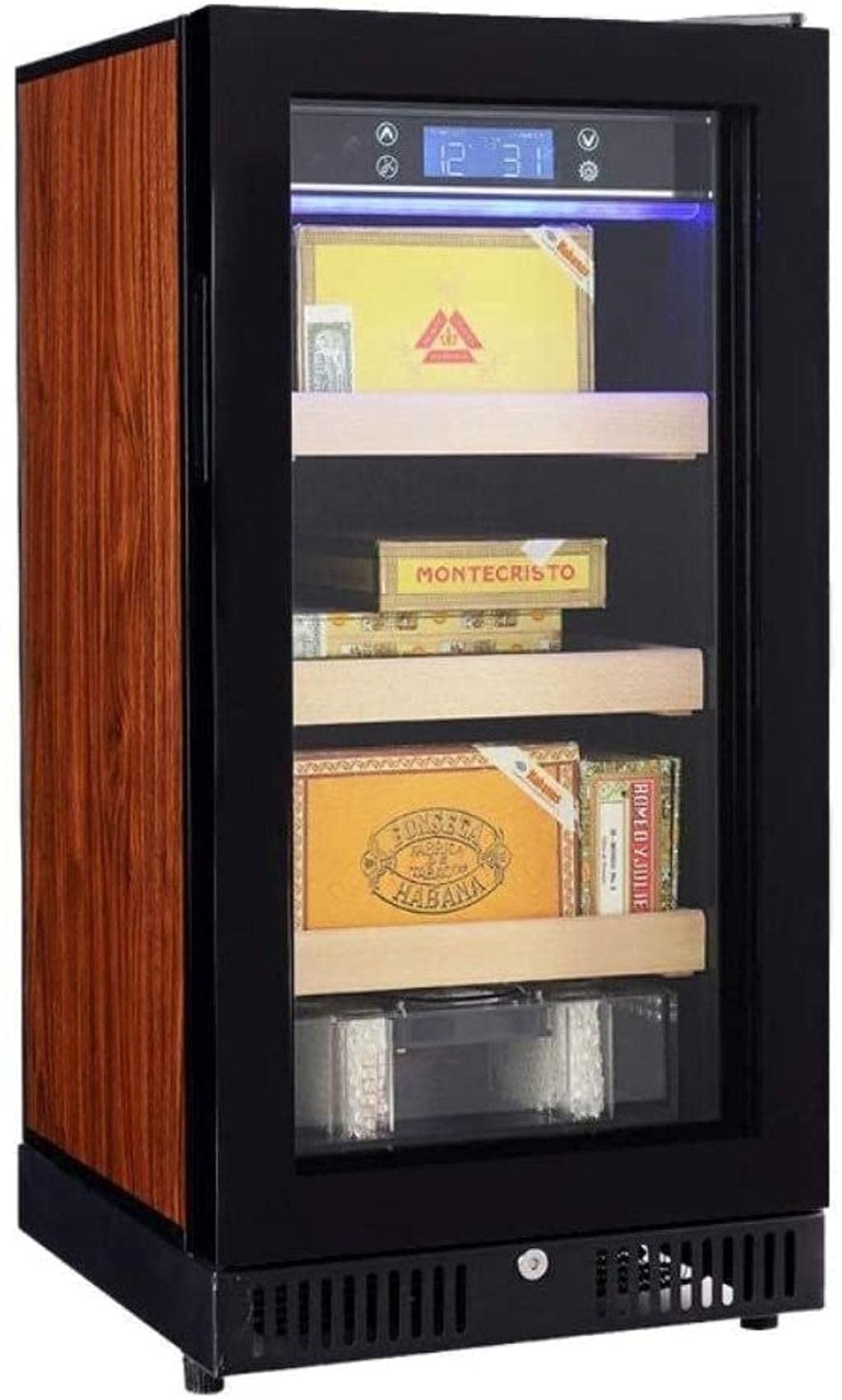 AWJ Premium Humidor Cabinet - Constant Temperature & Humidity Control for Cigars - Decorative Wooden Storage Box - Perfect for Home, Office, or Cigar Lounge Display