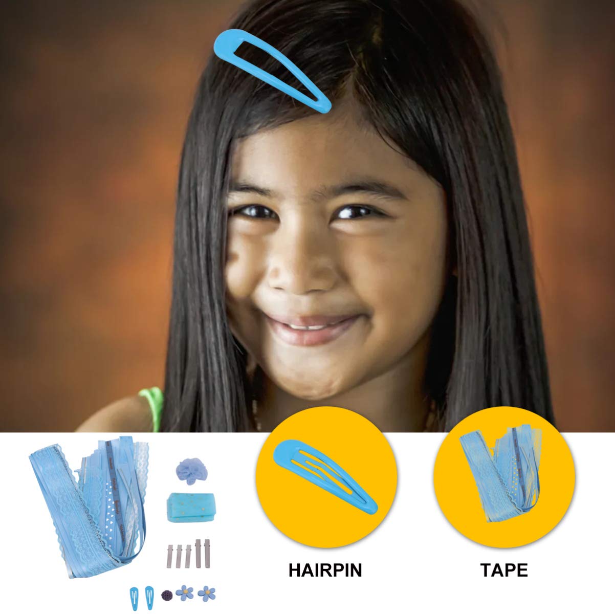 EXCLUZO 22-Piece Grosgrain Ribbon Lace Fabric Trim Set - DIY Hair Bows, Clips, Hairpins & Bobby Pins for Girls - Perfect for Birthday Parties, Weddings & Crafting
