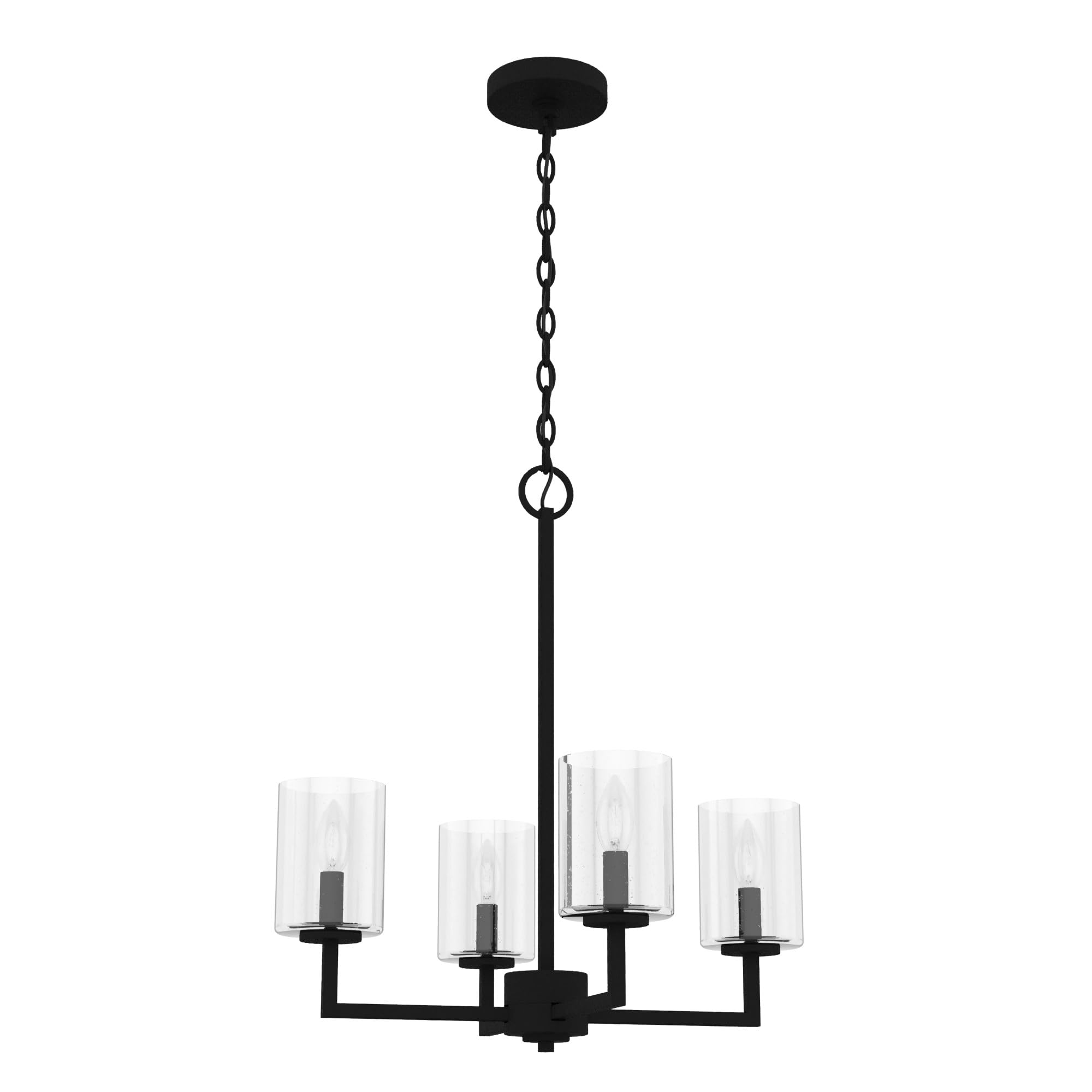 Hunter Fan Company 19536 Kerrison Chandelier - Natural Black Iron Ceiling Light Fixture for Dining Room, Living Room & Bedroom
