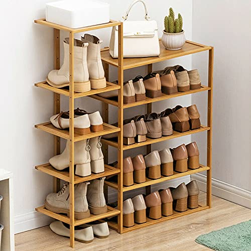 5-Tier Bamboo Plant Stand Shelf - Multi-Purpose Shoe Rack & Flower Pot Display Organizer for Home, Garden, and Entryway Storage Solutions