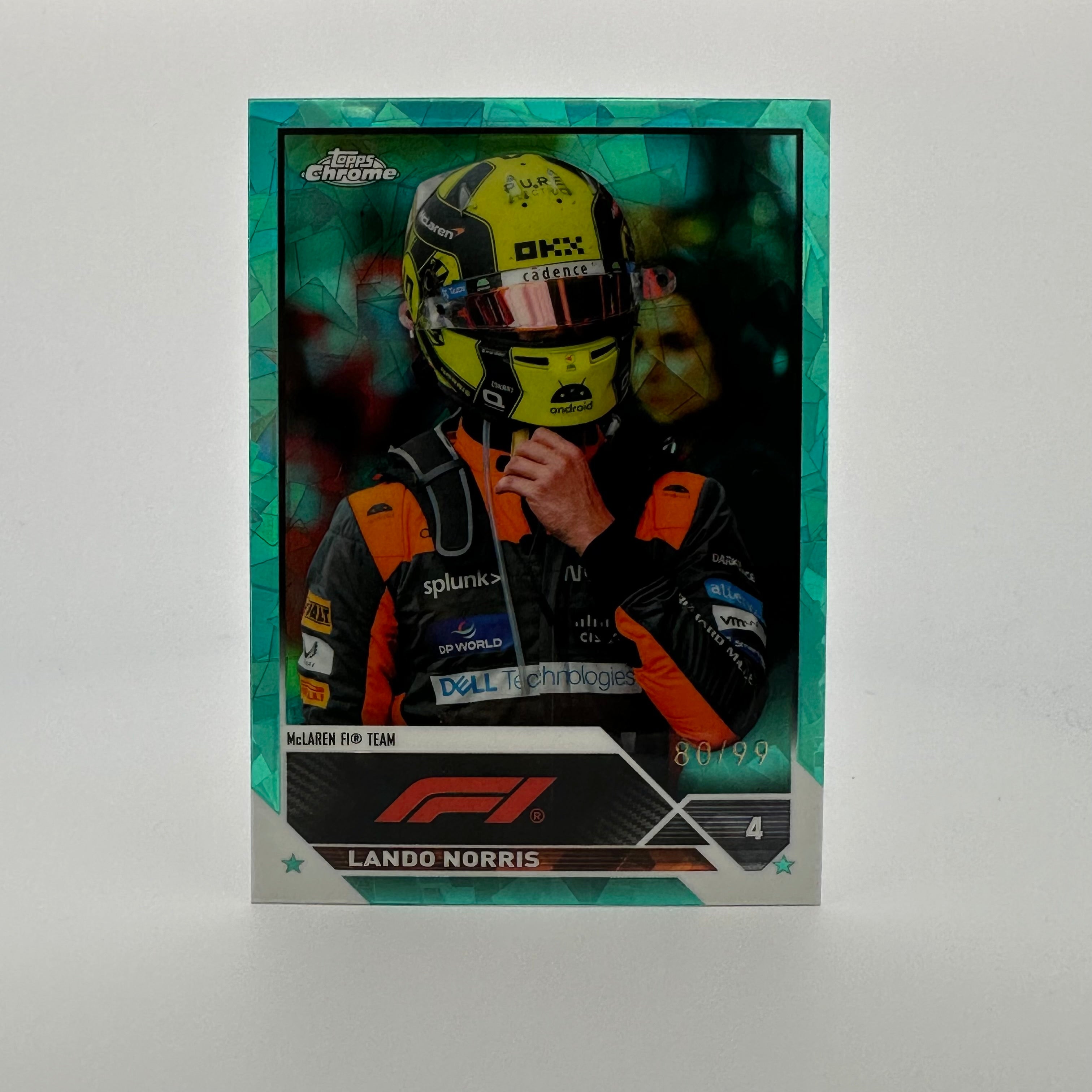 80/99 Lando Norris #26 Aqua 2023 Topps Chrome Sapphire F1 Racing Card - Collectible Trading Card for F1 Fans, Sports Memorabilia, and Card Game Enthusiasts