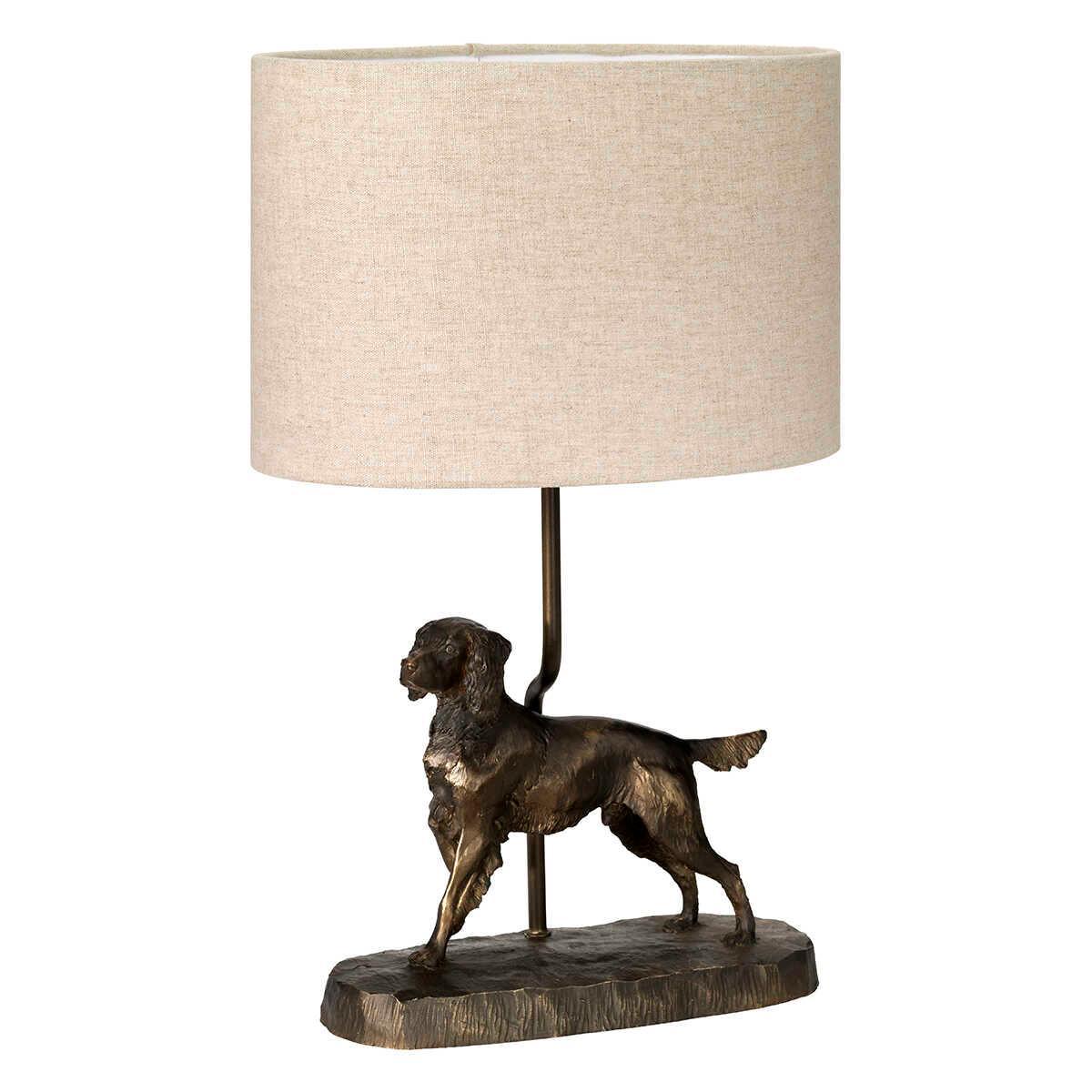 Box Rufus 1 Light Bronze Table Lamp with Natural Oval Shade - Modern Home Office & Bedside Lighting Decor