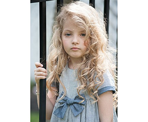 Navy Blue Striped Bow Party Dress for Girls - Cotton Linen Blend A-line Easter Dress for Special Occasions, Birthday Parties & Spring Celebrations