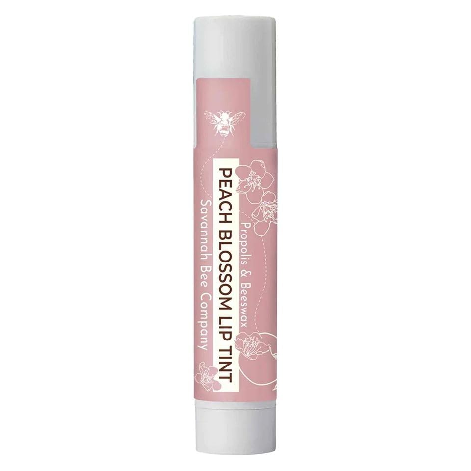 Savannah Bee Company Peach Blossom Lip Tint - Natural Moisturizing Lip Balm for Dry Lips with Honey & Beeswax | Perfect for Daily Hydration & On-the-Go Lip Care