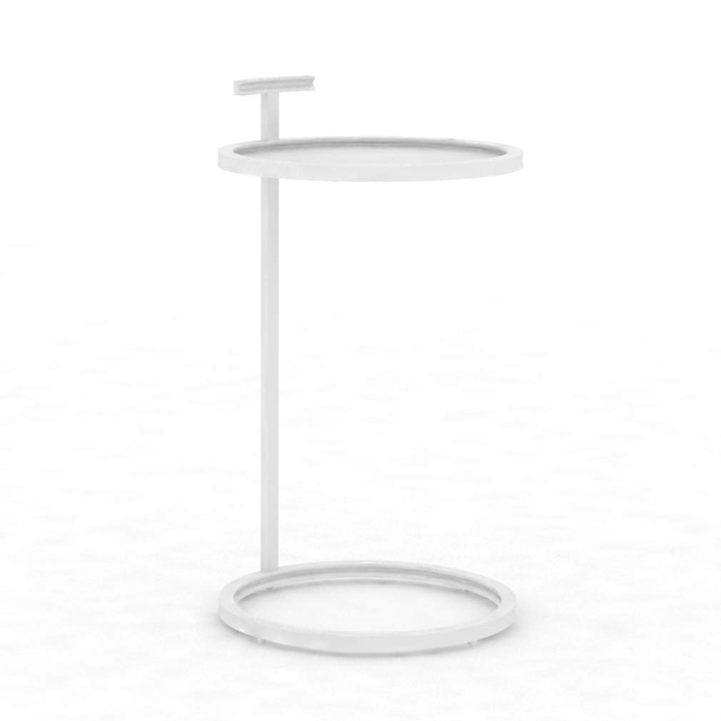 Iron Side Table with Stable Base - 70cm Height End Table, Easy to Move with Rounded Corner Design for Living Room, Bedroom, Office & Dorm - Sturdy Sofa Table & Nightstand for Coffee, Books & Decor