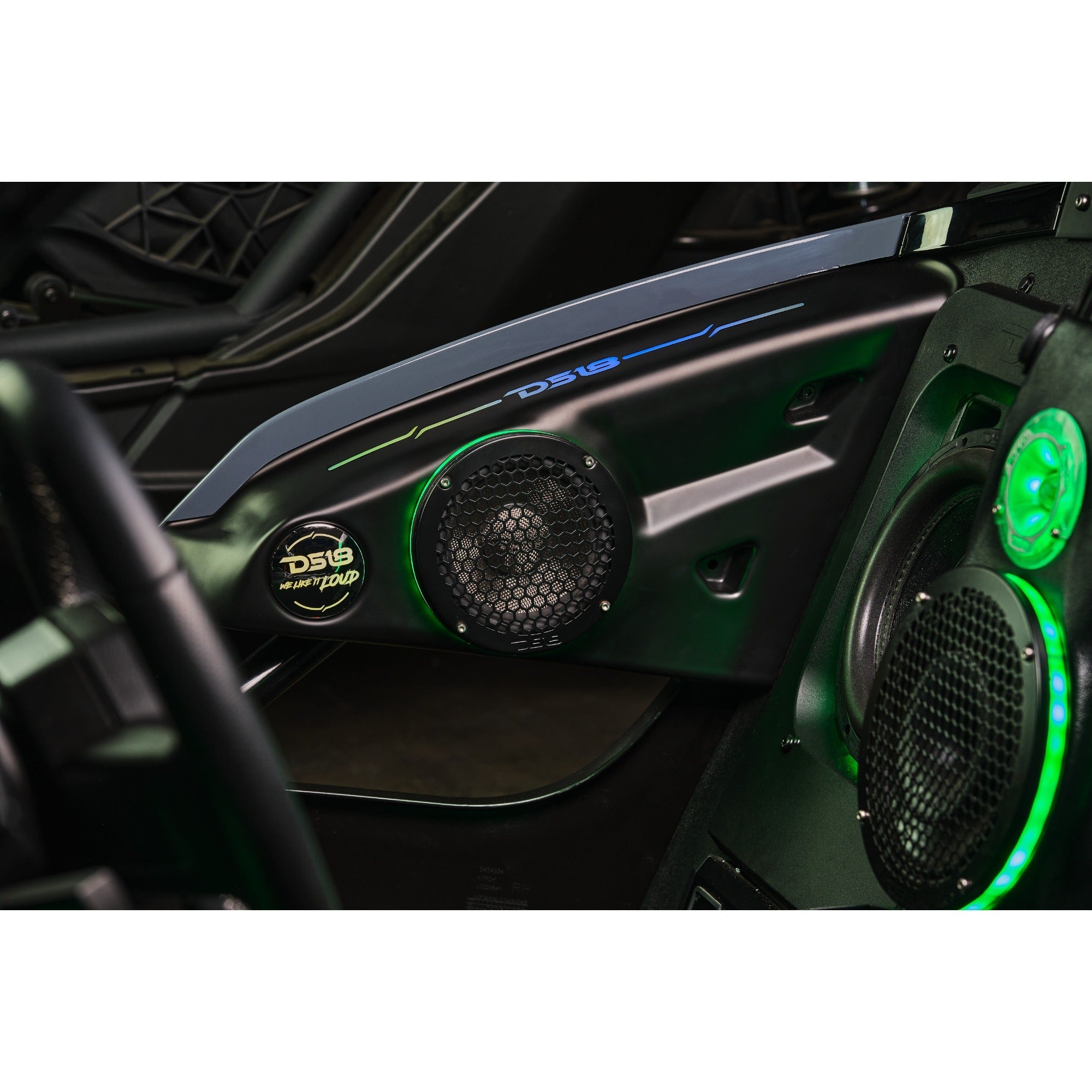 Polaris Slingshot Arm Rest Speaker Enclosure with Digital LED Lights - Fits 2 x 6.5