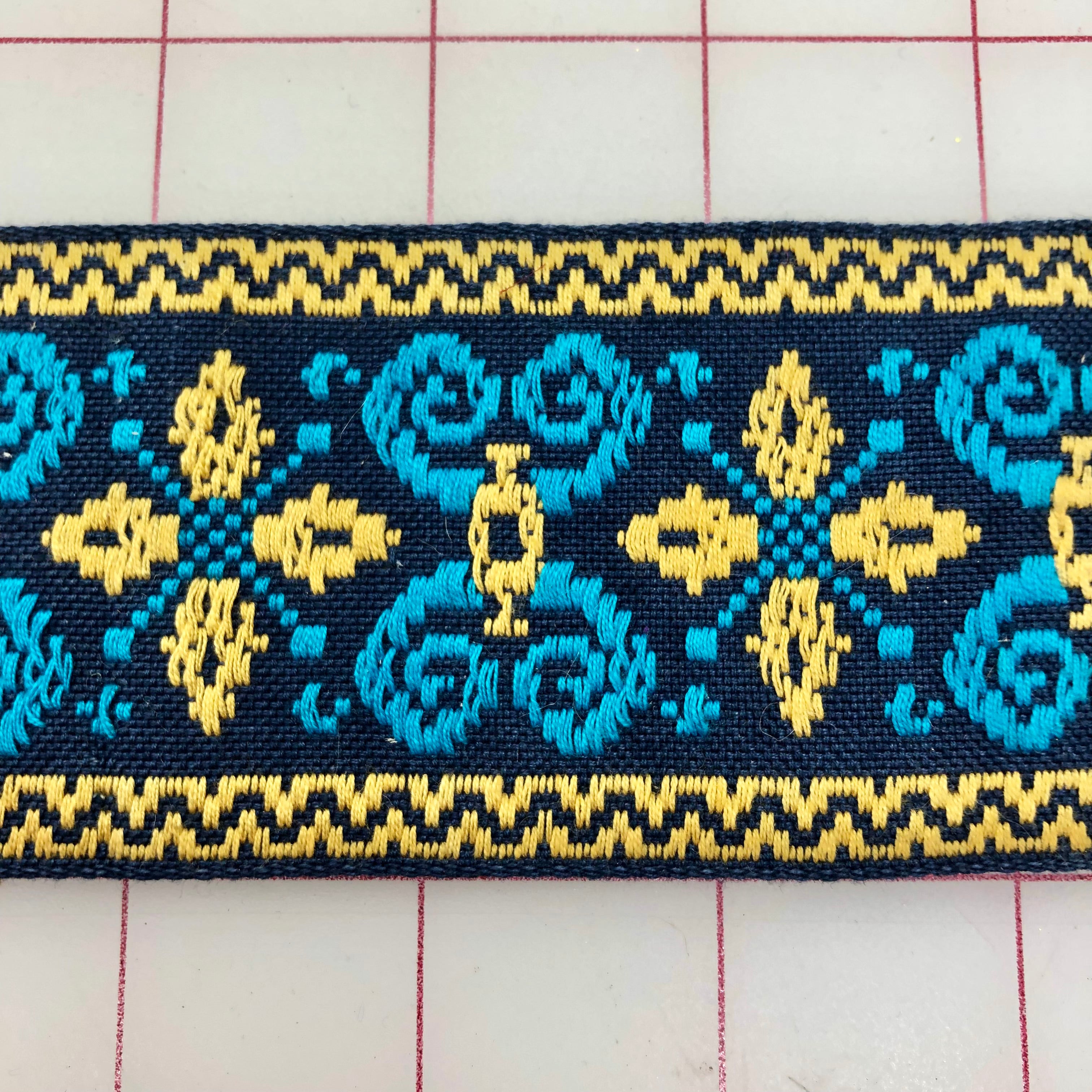 2.25 Inch Wide Non-Metallic Vintage Embroidered Trim for Costumes, Home Decor & DIY Crafts - Closeout Sale