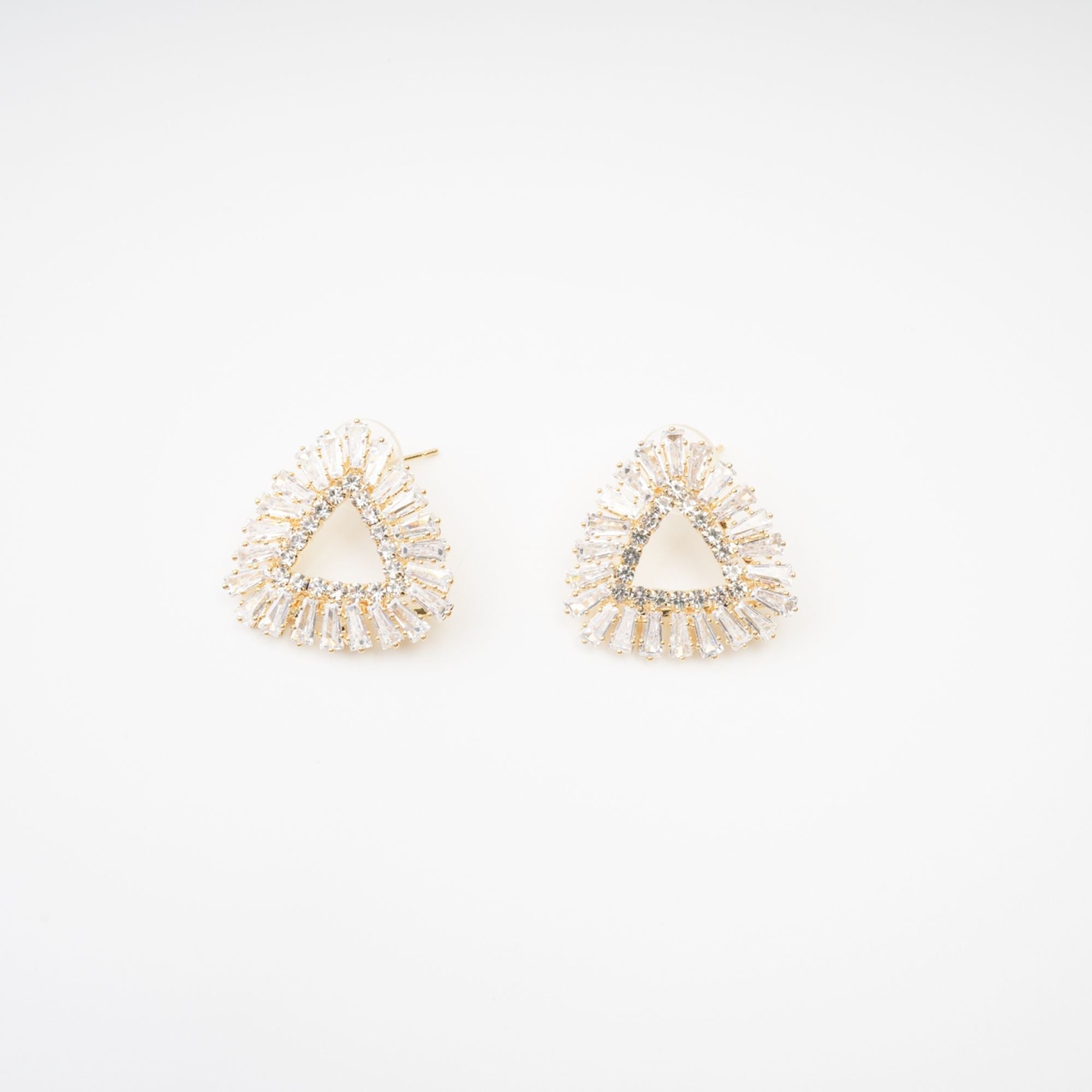 Elegant Aurore Triangle Crystal Embellished Earrings for Women – Perfect for Parties, Weddings & Special Occasions