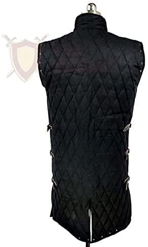 Medieval Gambeson Jacket Vest - Thick Padded Sleeveless Aketon Armor Coat | 100% Cotton Fabric | SCA LARP Costume | Perfect for Renaissance Fairs, Historical Reenactments & Cosplay