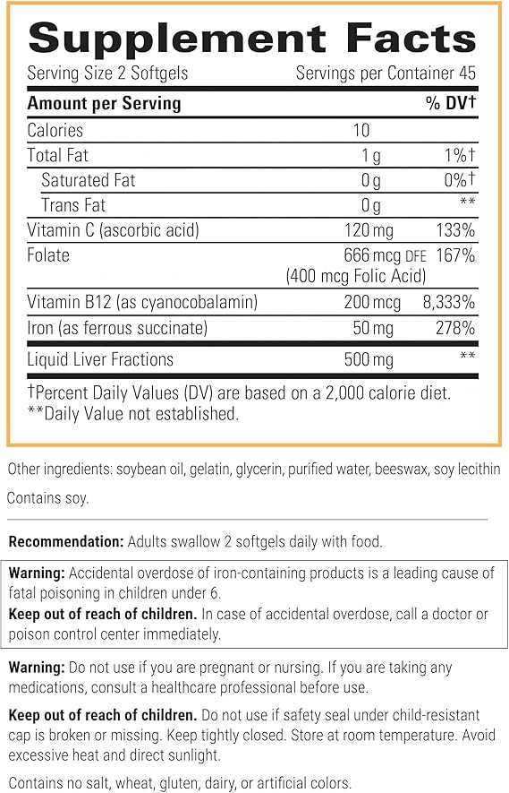 Integrative Therapeutics Iron Complex Supplement - High Absorption Iron with Vitamin C for Energy & Vitality - Supports Healthy Blood & Immune System - Ideal for Anemia, Fatigue & Active Lifestyles