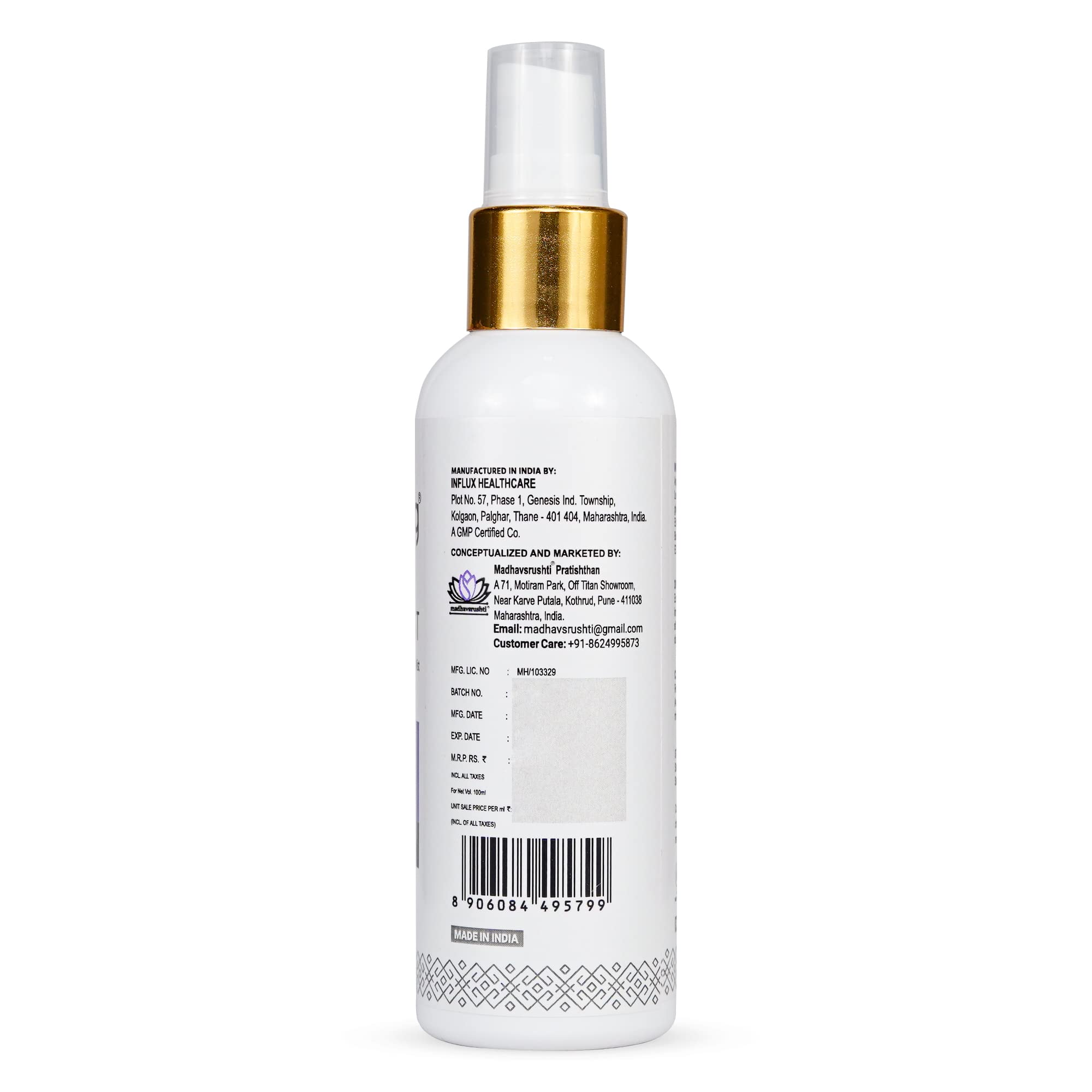 Vrajang Rose Water Face Mist with Aqua & Gomutra Ark - 100ml SLS & Paraben Free Hydrating Facial Spray | Perfect for Dry Skin, Post-Workout Refresh & Travel Skincare