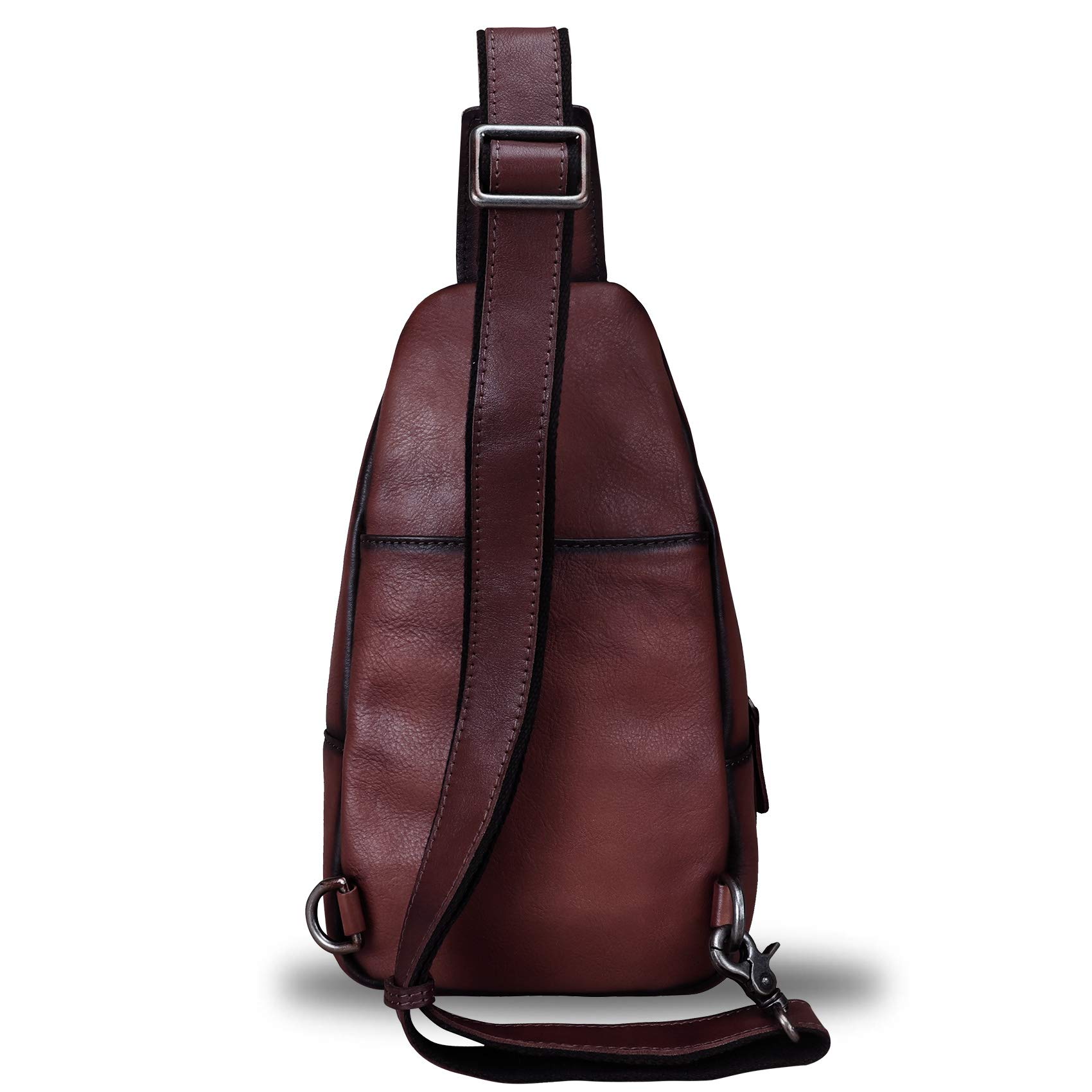 LRTO Genuine Leather Sling Bag for Women & Men - Handmade Crossbody Chest Backpack - Perfect for Travel, Work & Everyday Use
